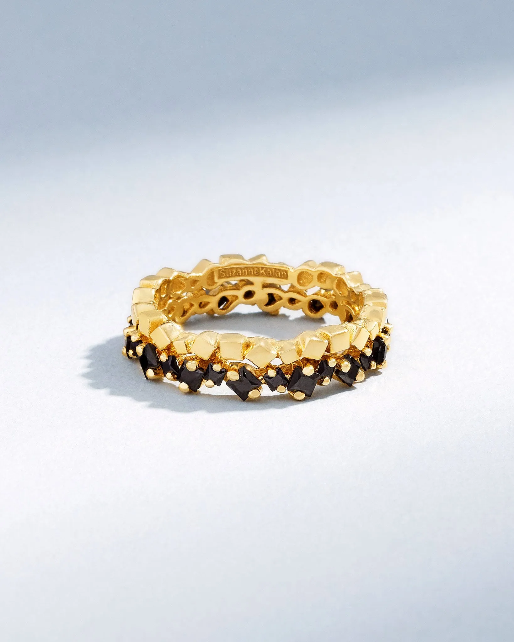 Golden Mini Black Sapphire Eternity Band