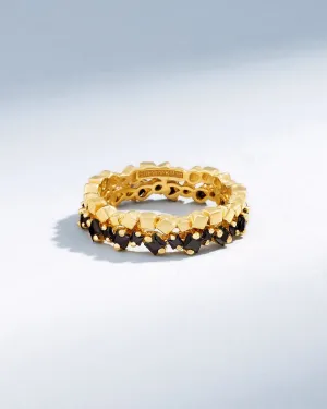 Golden Mini Black Sapphire Eternity Band