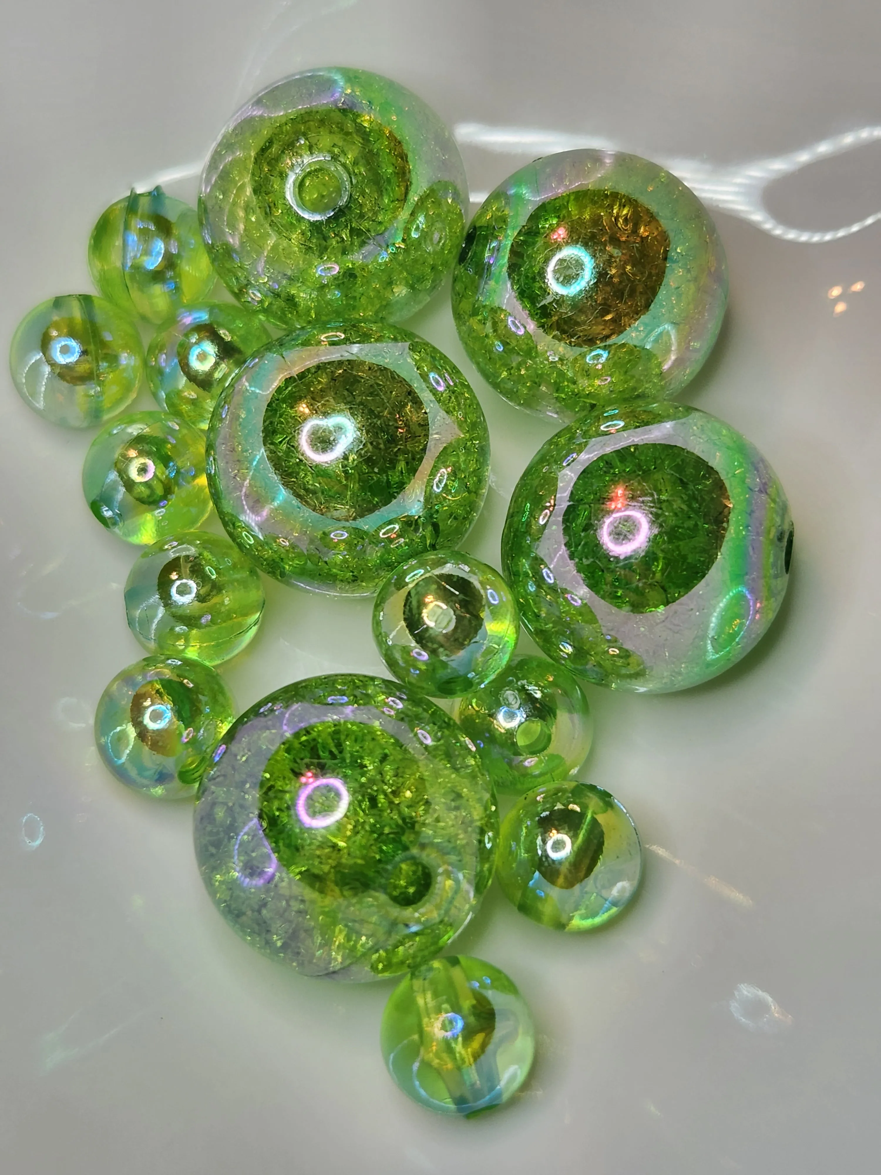 Green Oil-slick Crackle ocbgb28