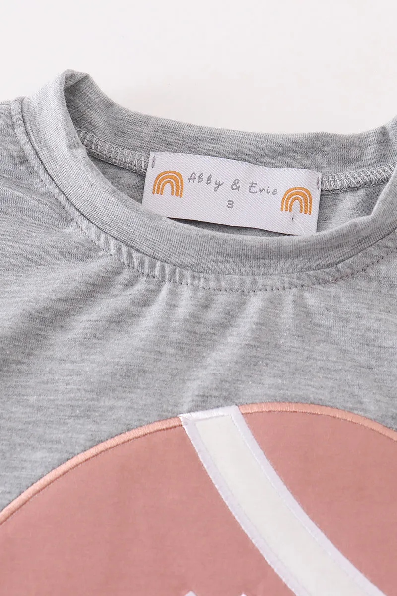 Grey Football Applique Boy Top