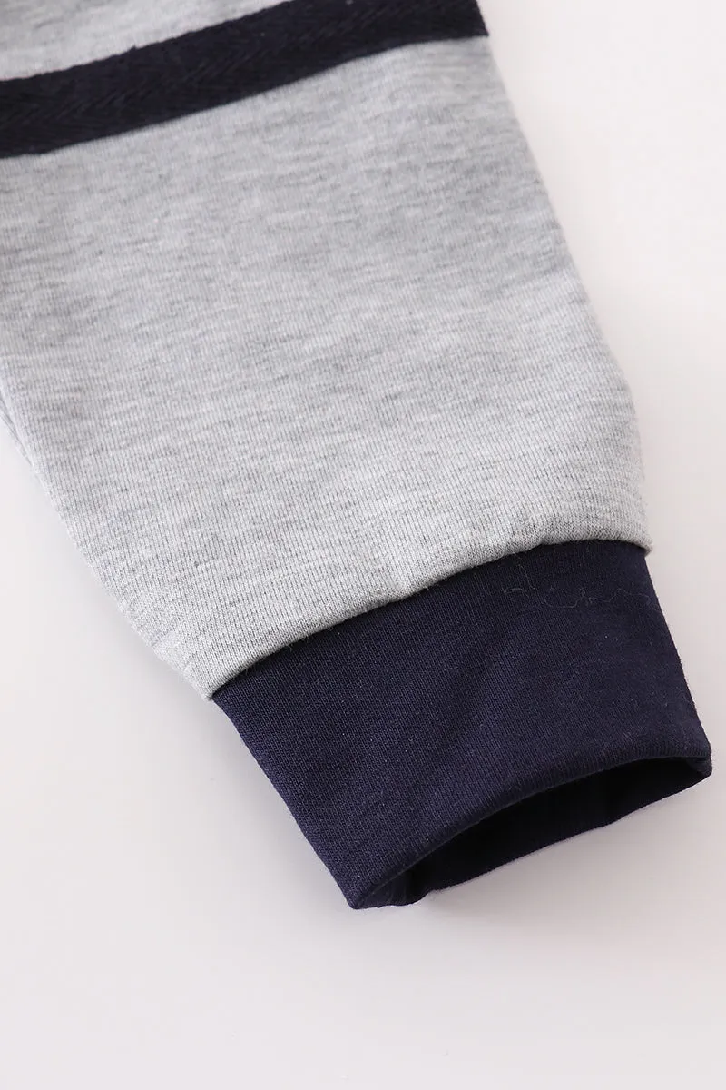 Grey Football Applique Boy Top