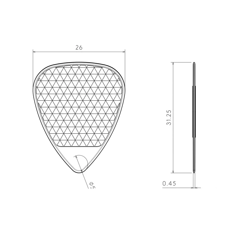 Guitar Pick Set Rombo Classic Eco-Black (4 Guitar Picks) - 0,45 mm