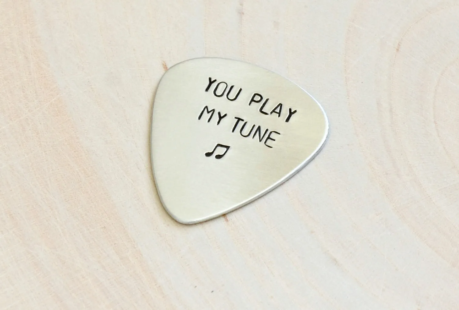 Guitar Pick with You Play My Tune in Aluminum
