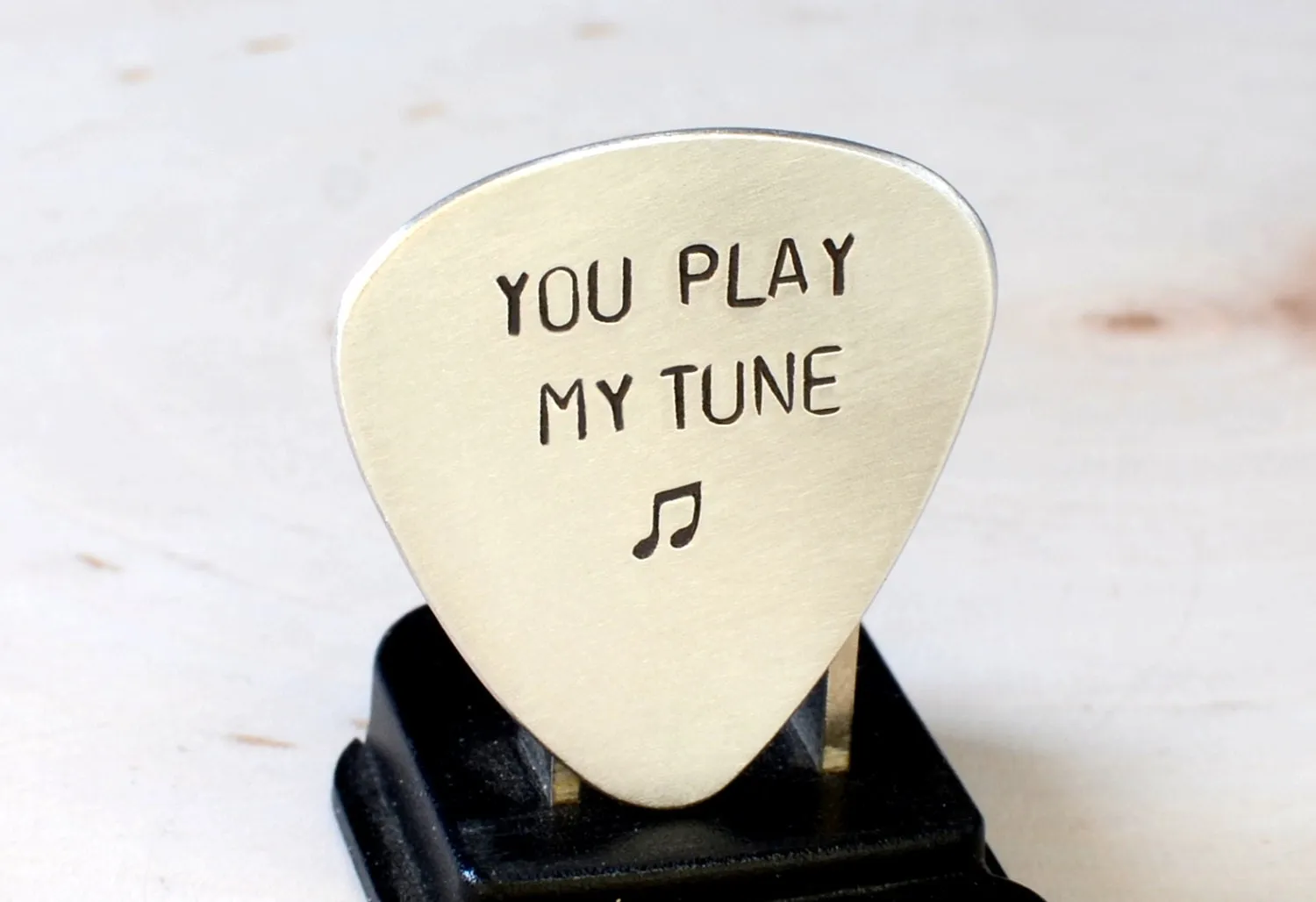 Guitar Pick with You Play My Tune in Aluminum