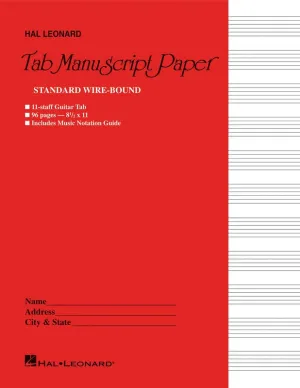 Guitar Tablature Manuscript Paper - Wire-Bound