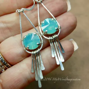 Hammered Crystal Earring, Wire Wrap Earring Tutorial