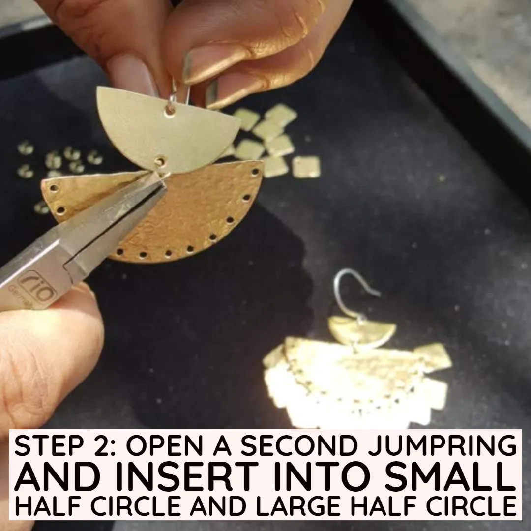 Hammered Half Circle and Charm Earring Kit