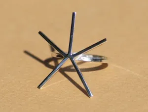 Handmade Claw Ring 100% Sterling Silver For Stone Setting, 5 Square prongs