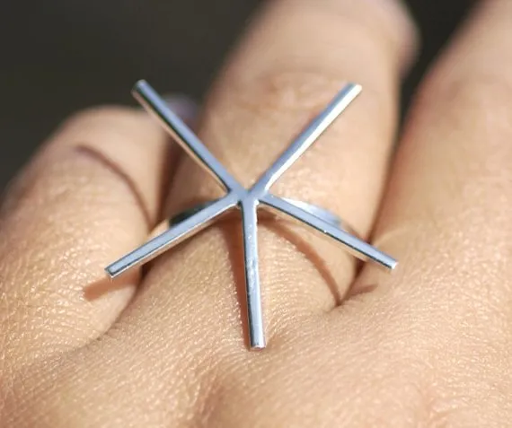 Handmade Claw Ring 100% Sterling Silver For Stone Setting, 5 Square prongs