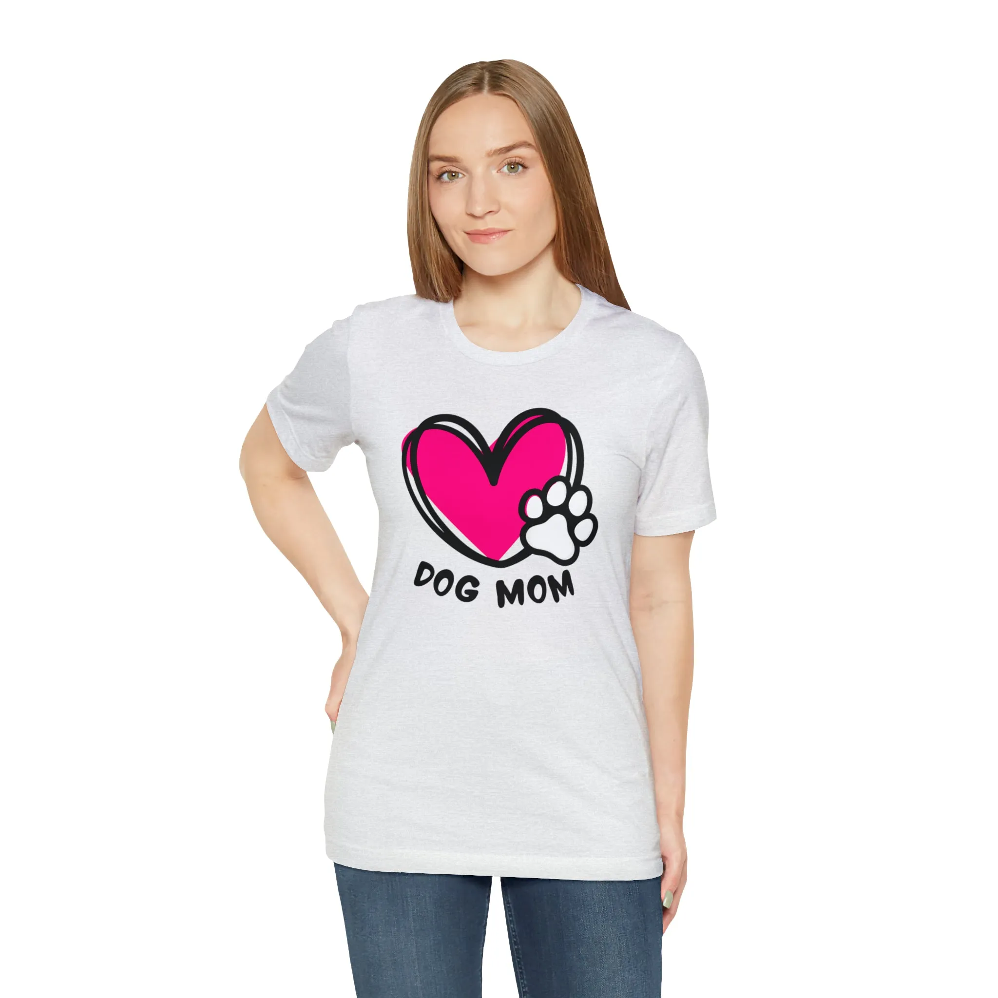 Heart Paw Dog Mom T-Shirt | I Love my Dog Tee |  Bella Canvas 3001 Unisex |  Dog Lovers Short Sleeve Tshirt