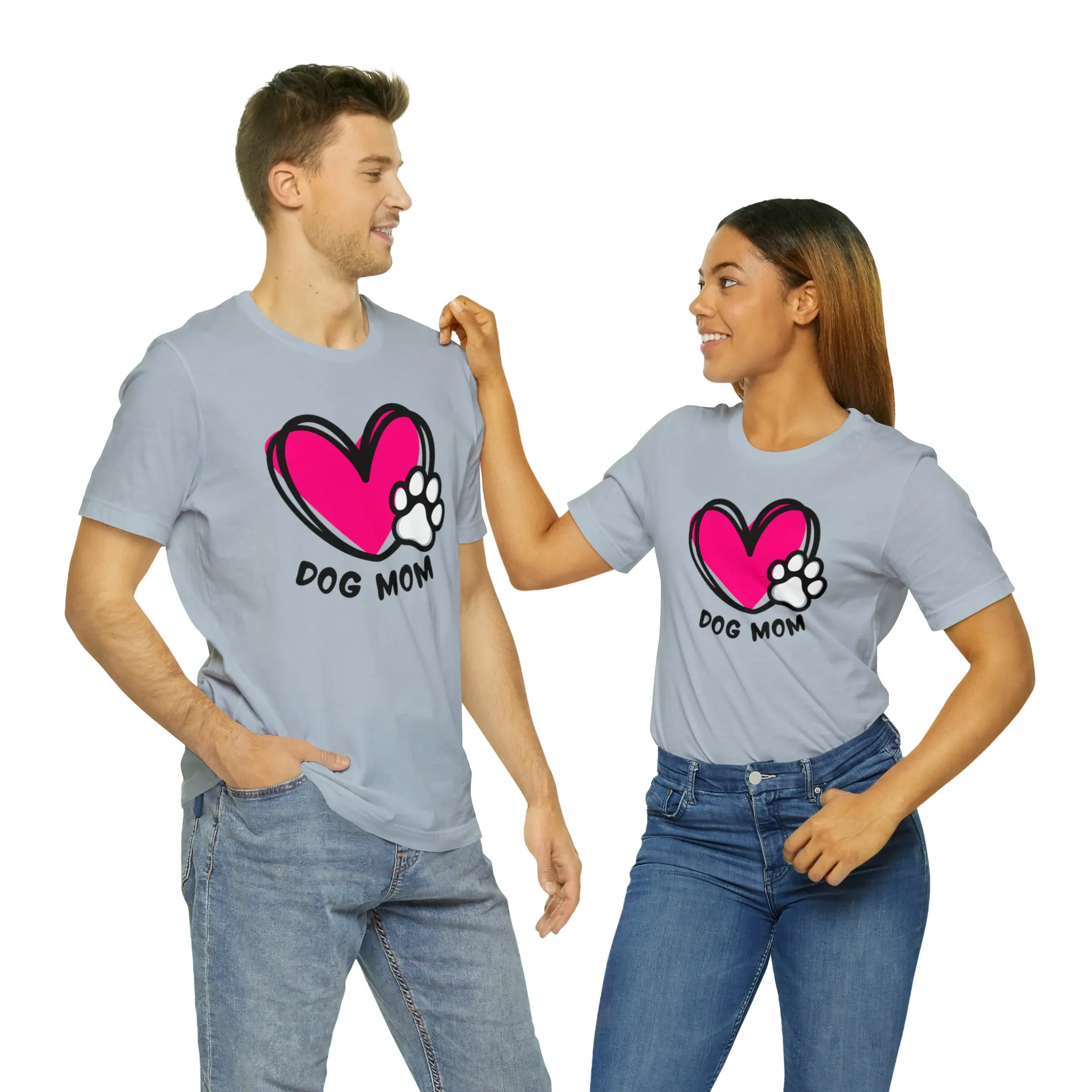 Heart Paw Dog Mom T-Shirt | I Love my Dog Tee |  Bella Canvas 3001 Unisex |  Dog Lovers Short Sleeve Tshirt