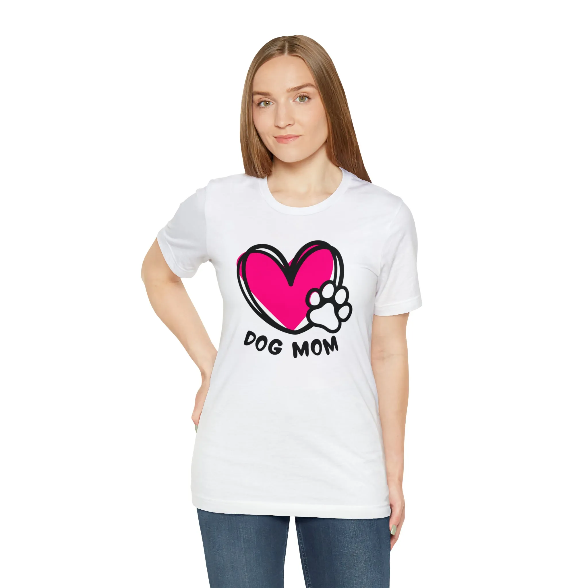 Heart Paw Dog Mom T-Shirt | I Love my Dog Tee |  Bella Canvas 3001 Unisex |  Dog Lovers Short Sleeve Tshirt