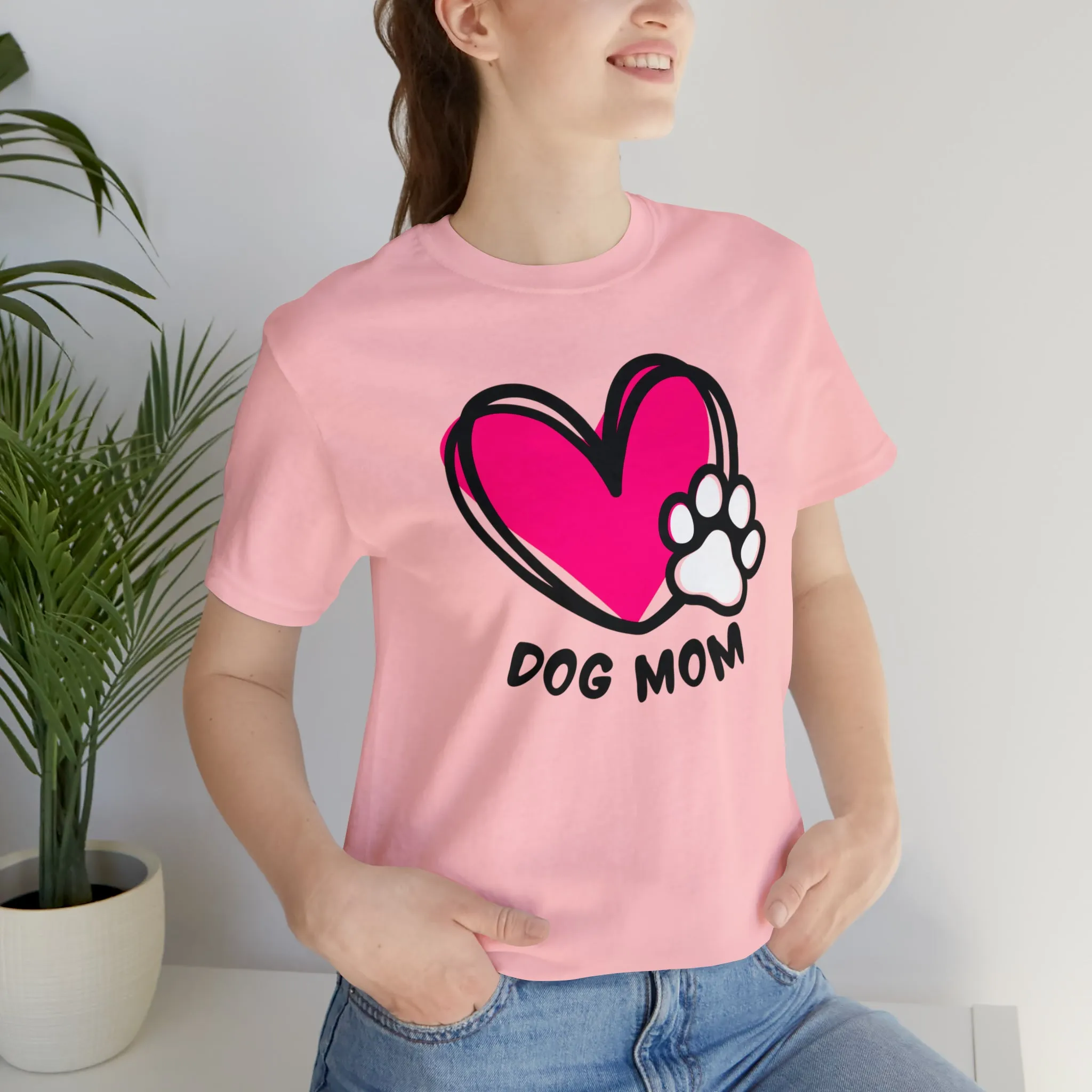 Heart Paw Dog Mom T-Shirt | I Love my Dog Tee |  Bella Canvas 3001 Unisex |  Dog Lovers Short Sleeve Tshirt