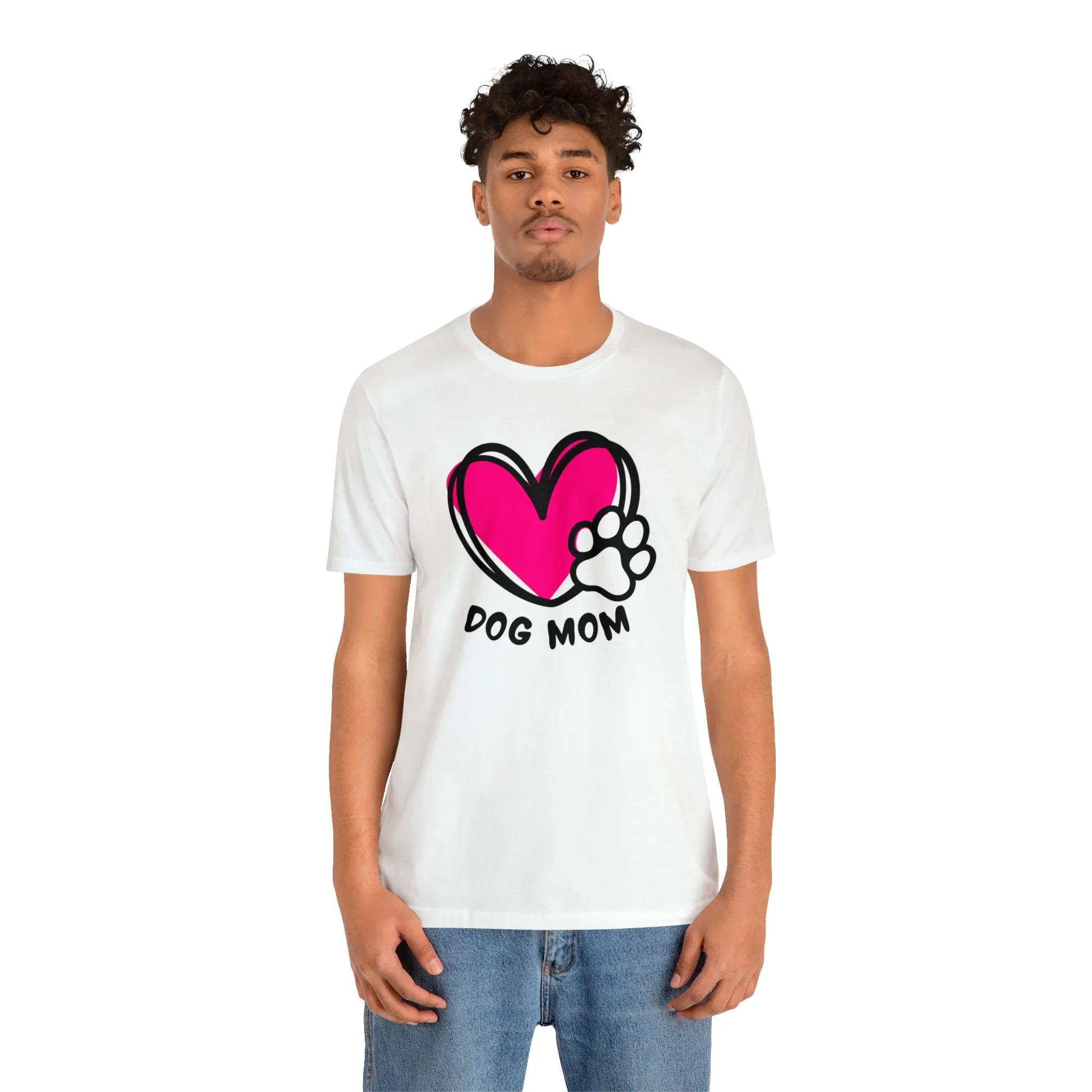 Heart Paw Dog Mom T-Shirt | I Love my Dog Tee |  Bella Canvas 3001 Unisex |  Dog Lovers Short Sleeve Tshirt