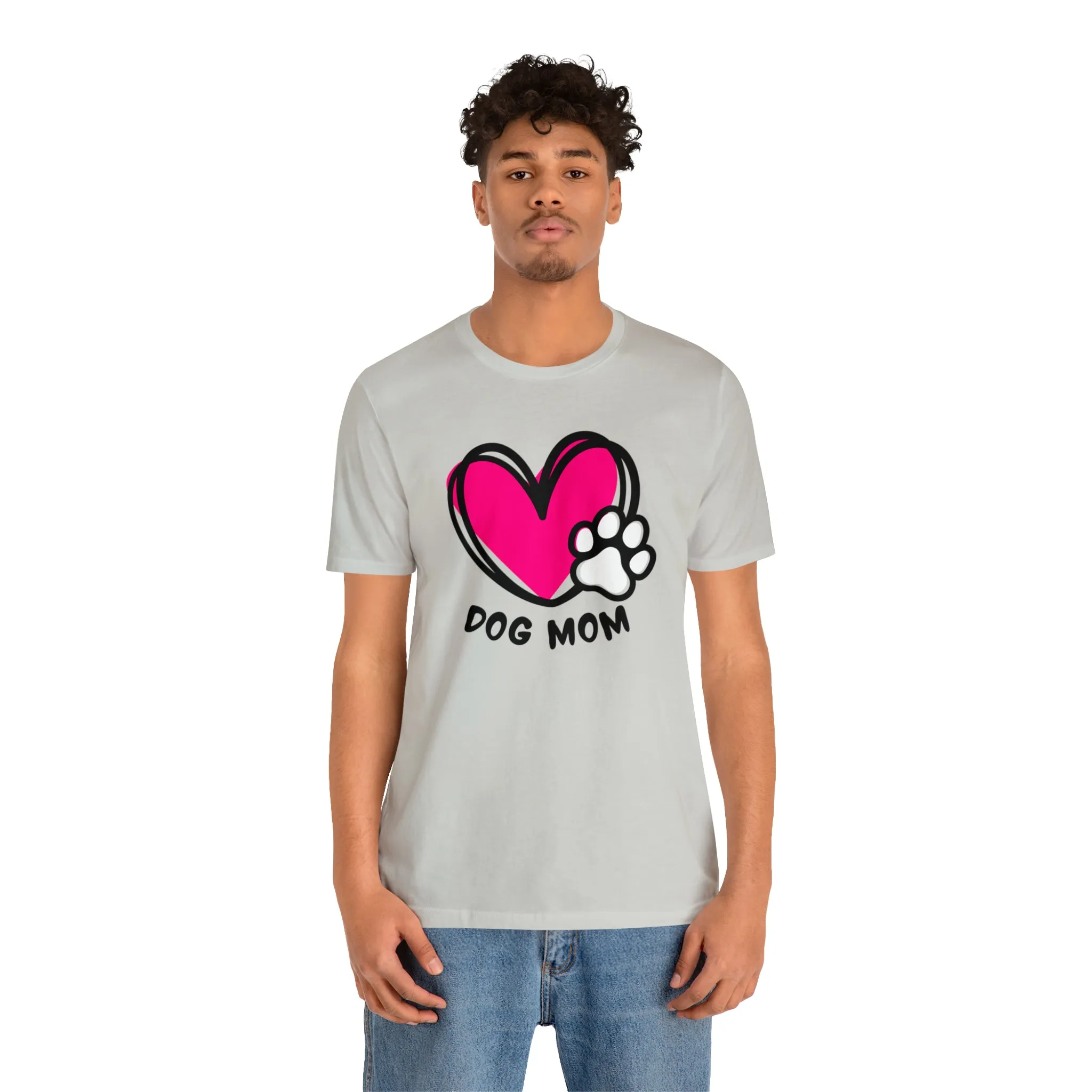 Heart Paw Dog Mom T-Shirt | I Love my Dog Tee |  Bella Canvas 3001 Unisex |  Dog Lovers Short Sleeve Tshirt