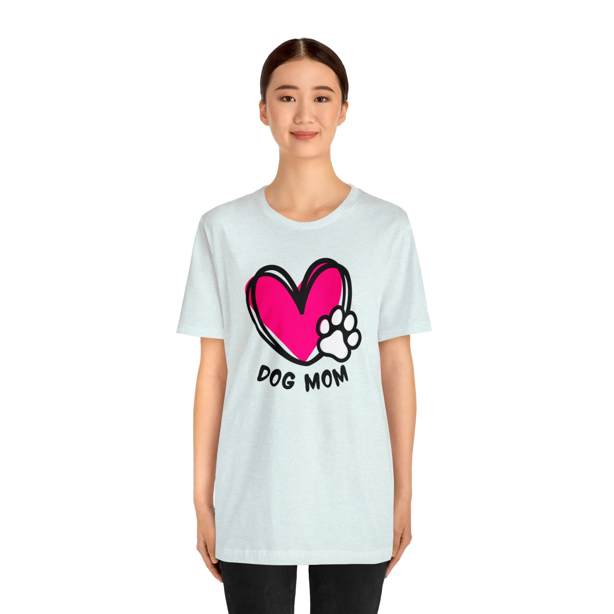 Heart Paw Dog Mom T-Shirt | I Love my Dog Tee |  Bella Canvas 3001 Unisex |  Dog Lovers Short Sleeve Tshirt
