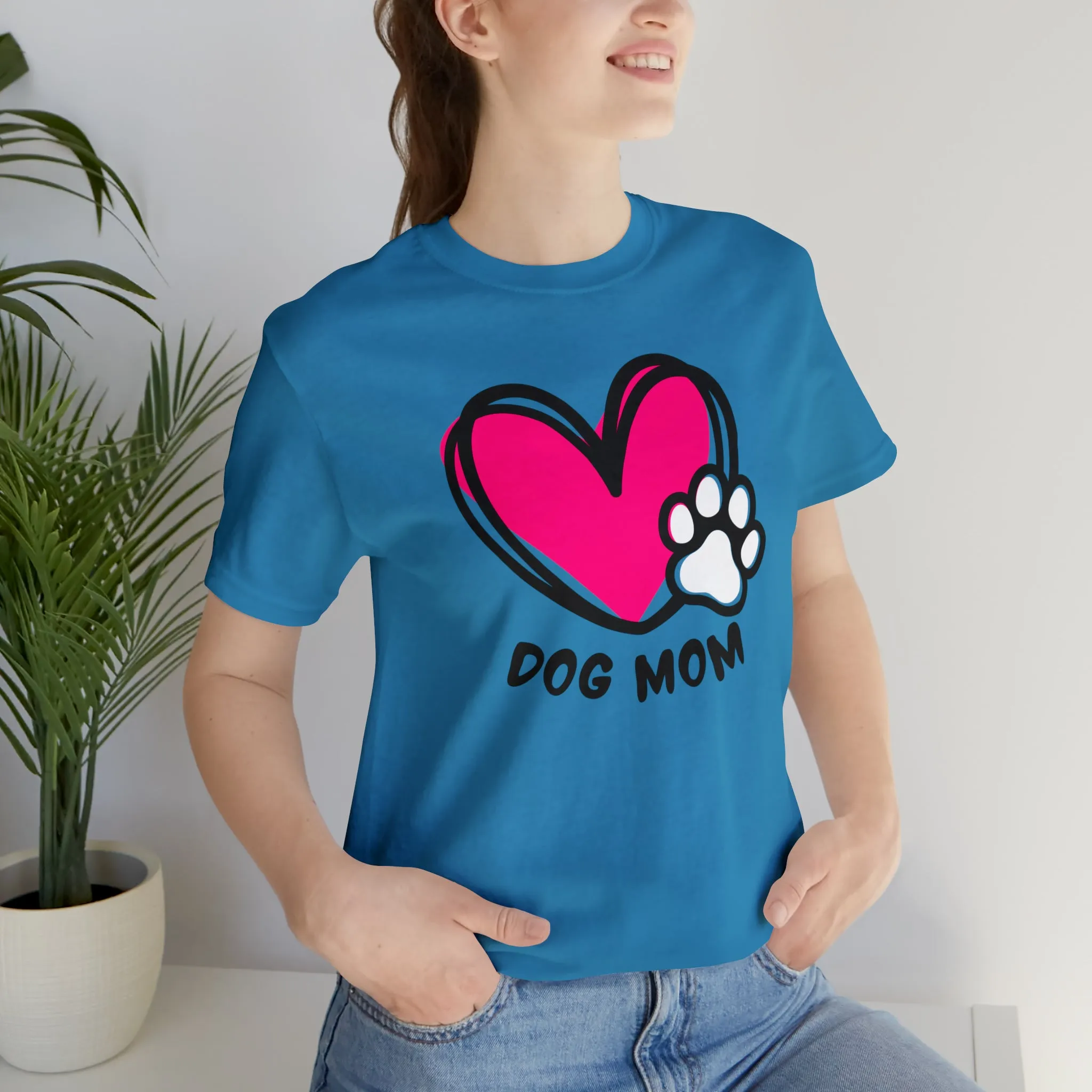 Heart Paw Dog Mom T-Shirt | I Love my Dog Tee |  Bella Canvas 3001 Unisex |  Dog Lovers Short Sleeve Tshirt