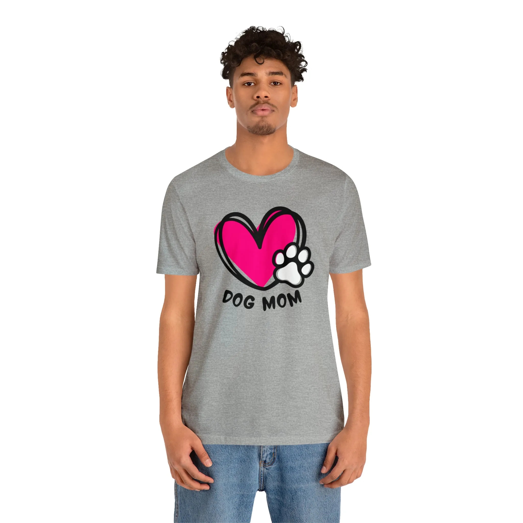 Heart Paw Dog Mom T-Shirt | I Love my Dog Tee |  Bella Canvas 3001 Unisex |  Dog Lovers Short Sleeve Tshirt