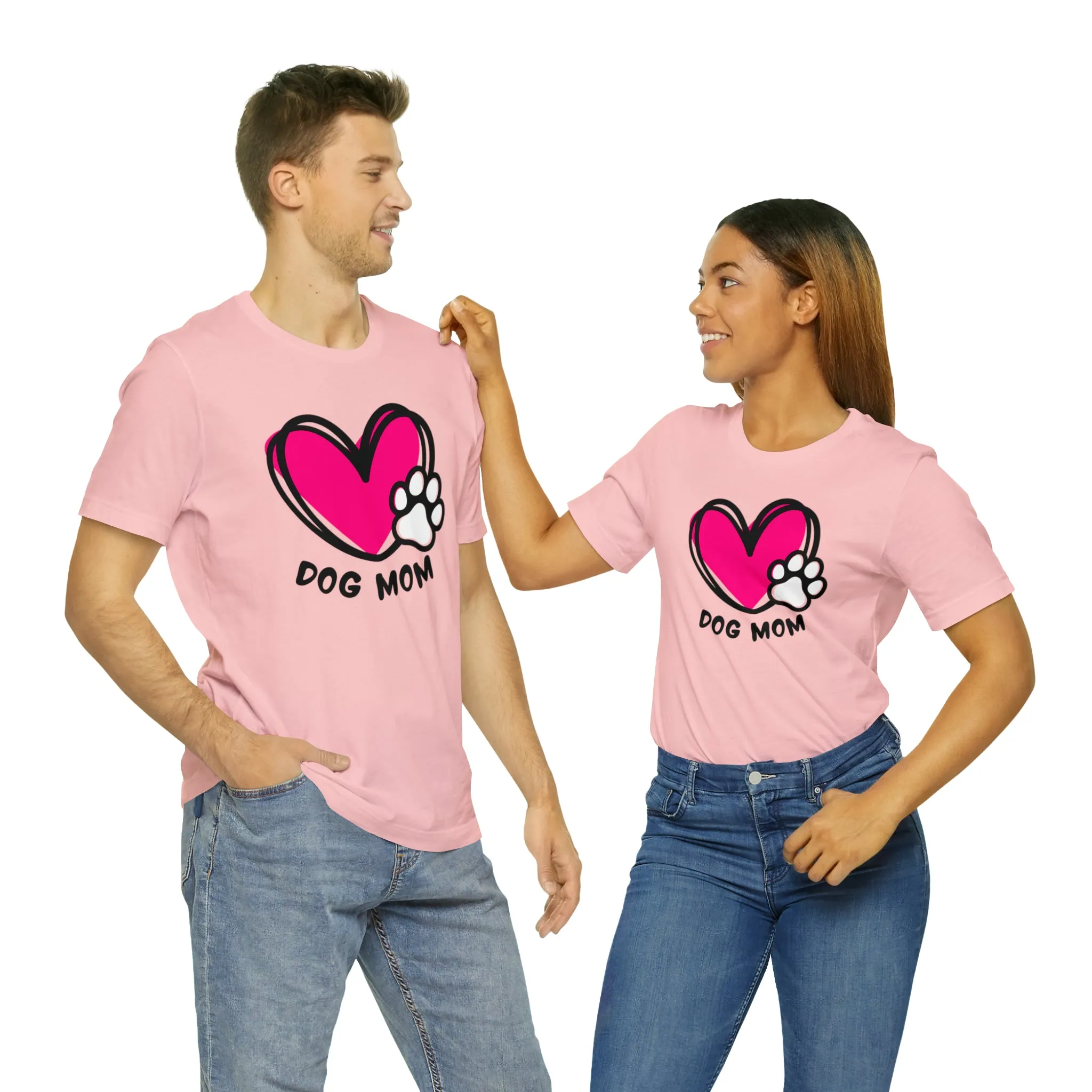 Heart Paw Dog Mom T-Shirt | I Love my Dog Tee |  Bella Canvas 3001 Unisex |  Dog Lovers Short Sleeve Tshirt