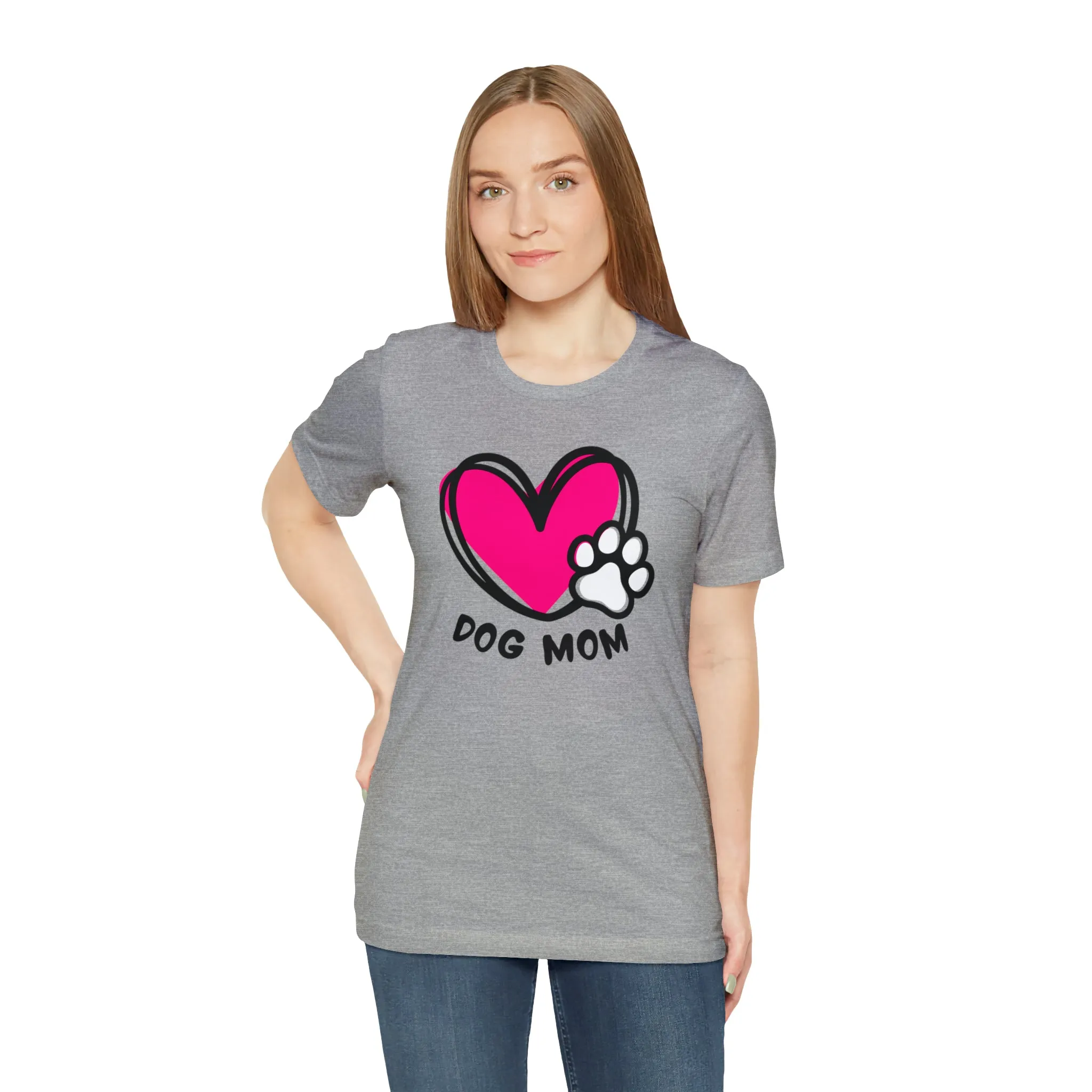 Heart Paw Dog Mom T-Shirt | I Love my Dog Tee |  Bella Canvas 3001 Unisex |  Dog Lovers Short Sleeve Tshirt