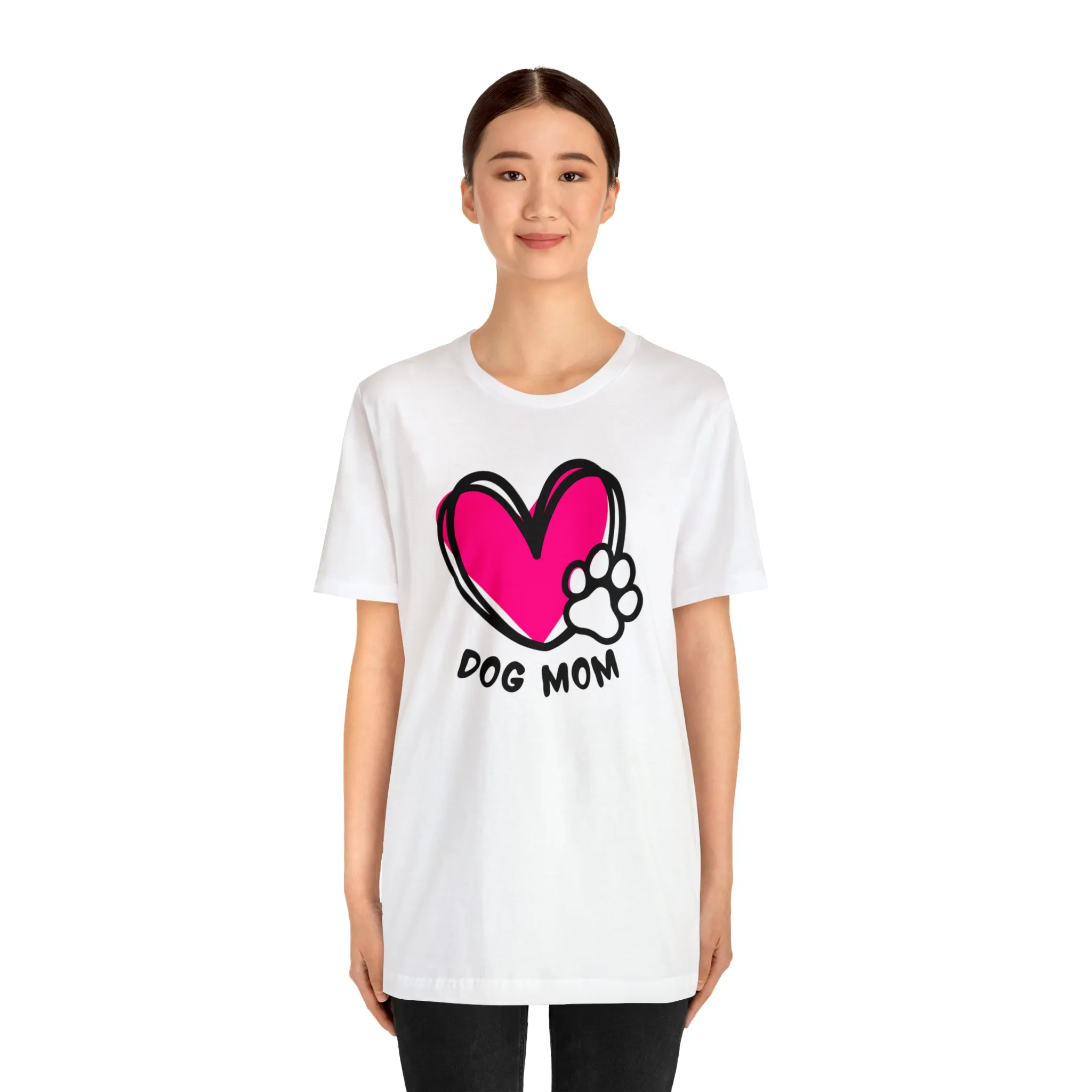 Heart Paw Dog Mom T-Shirt | I Love my Dog Tee |  Bella Canvas 3001 Unisex |  Dog Lovers Short Sleeve Tshirt