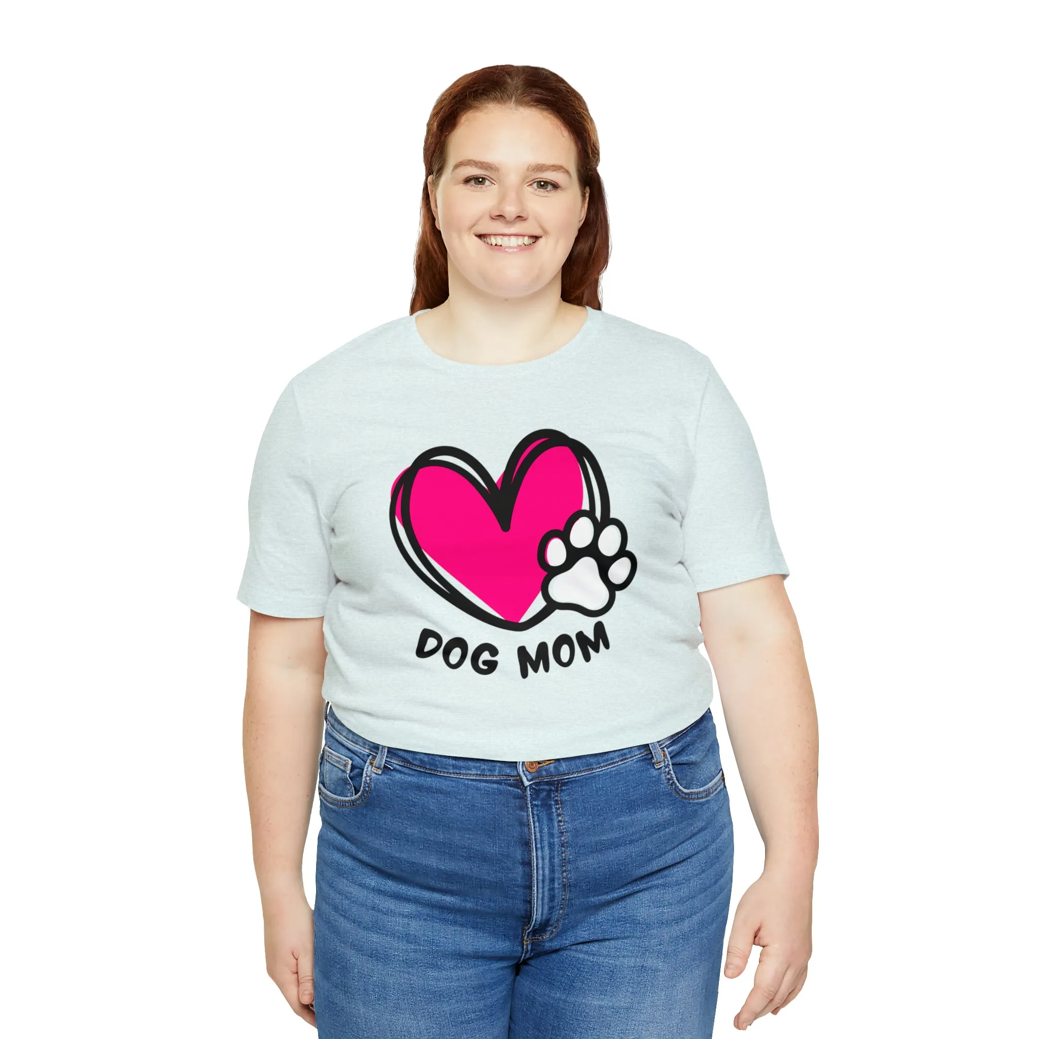 Heart Paw Dog Mom T-Shirt | I Love my Dog Tee |  Bella Canvas 3001 Unisex |  Dog Lovers Short Sleeve Tshirt