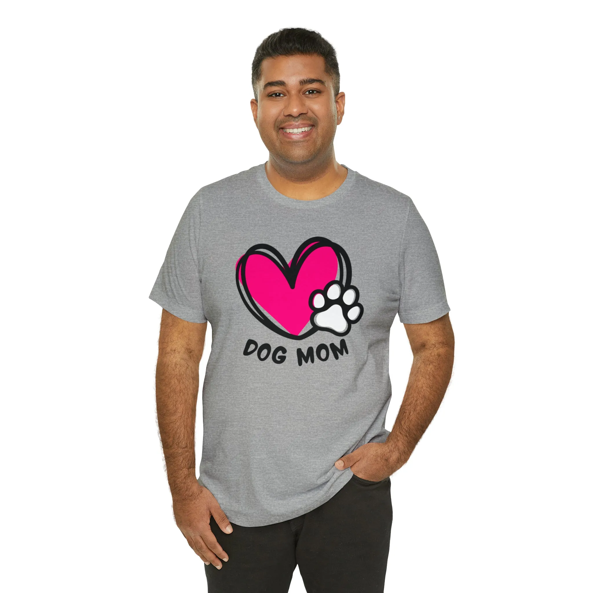 Heart Paw Dog Mom T-Shirt | I Love my Dog Tee |  Bella Canvas 3001 Unisex |  Dog Lovers Short Sleeve Tshirt