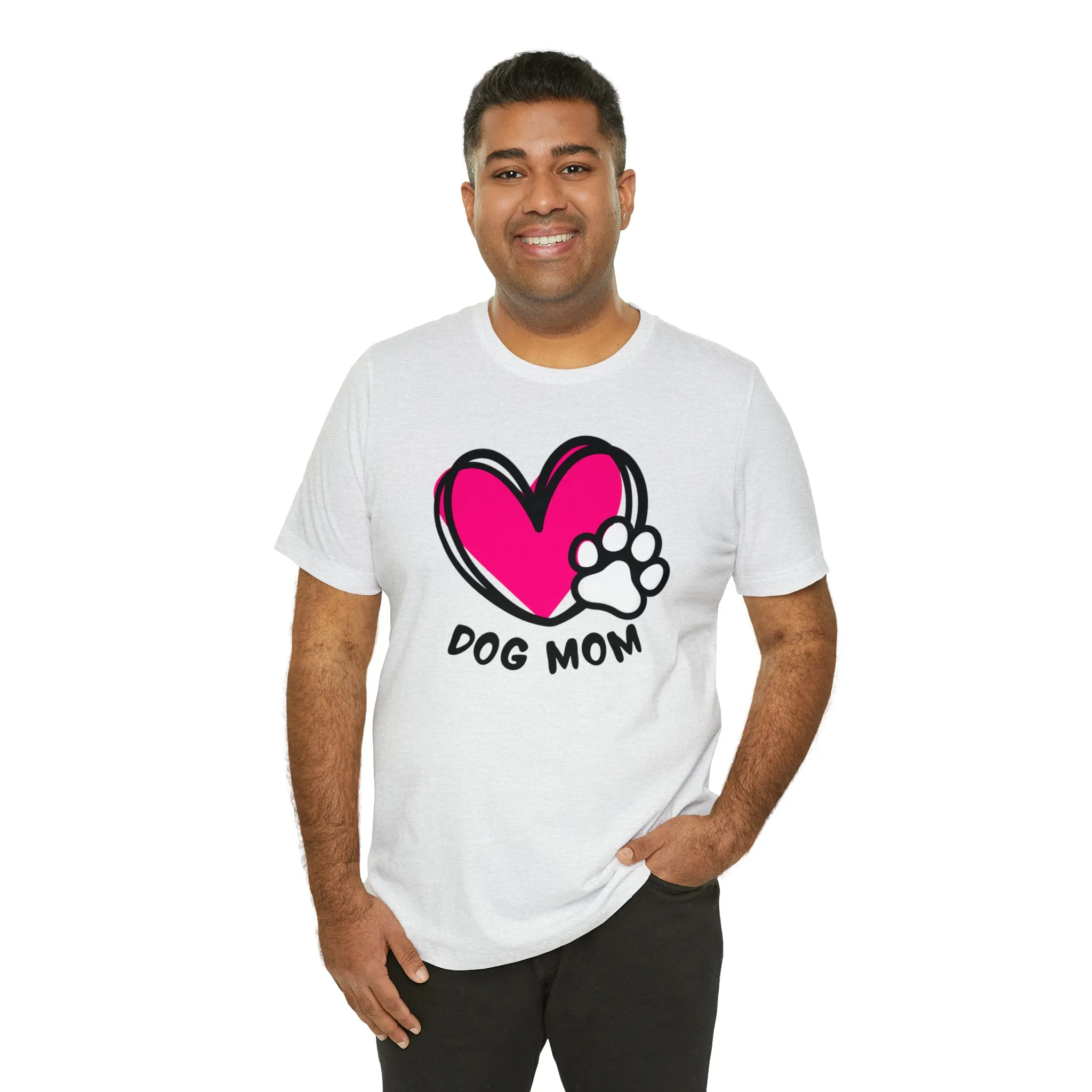 Heart Paw Dog Mom T-Shirt | I Love my Dog Tee |  Bella Canvas 3001 Unisex |  Dog Lovers Short Sleeve Tshirt