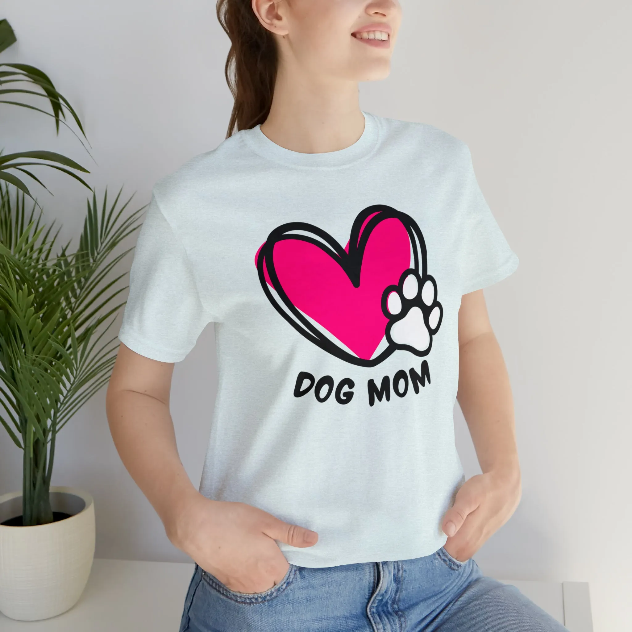 Heart Paw Dog Mom T-Shirt | I Love my Dog Tee |  Bella Canvas 3001 Unisex |  Dog Lovers Short Sleeve Tshirt
