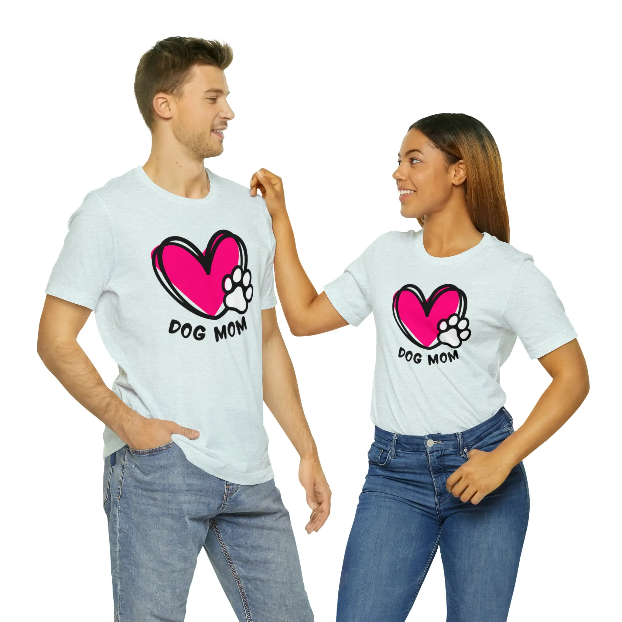 Heart Paw Dog Mom T-Shirt | I Love my Dog Tee |  Bella Canvas 3001 Unisex |  Dog Lovers Short Sleeve Tshirt