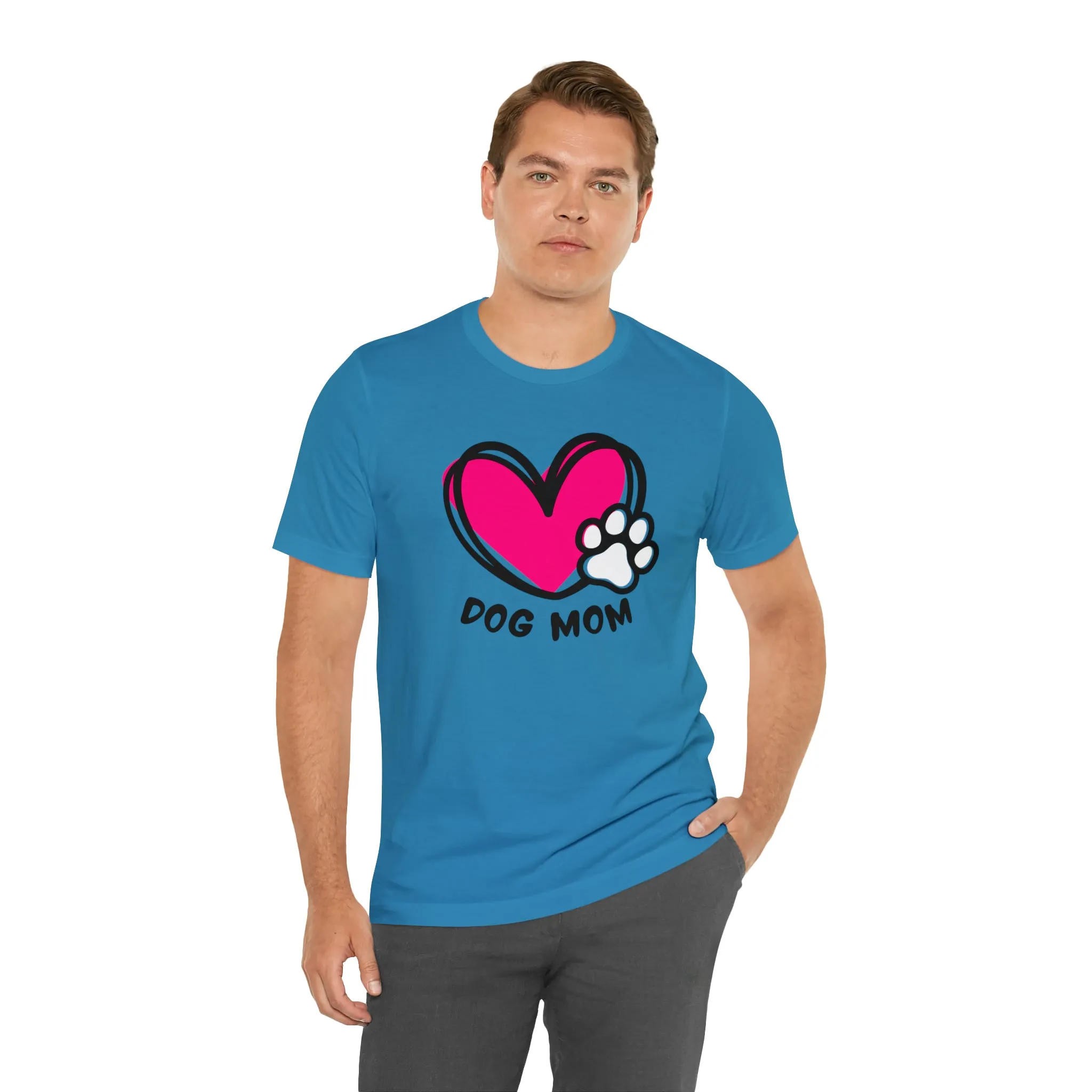 Heart Paw Dog Mom T-Shirt | I Love my Dog Tee |  Bella Canvas 3001 Unisex |  Dog Lovers Short Sleeve Tshirt