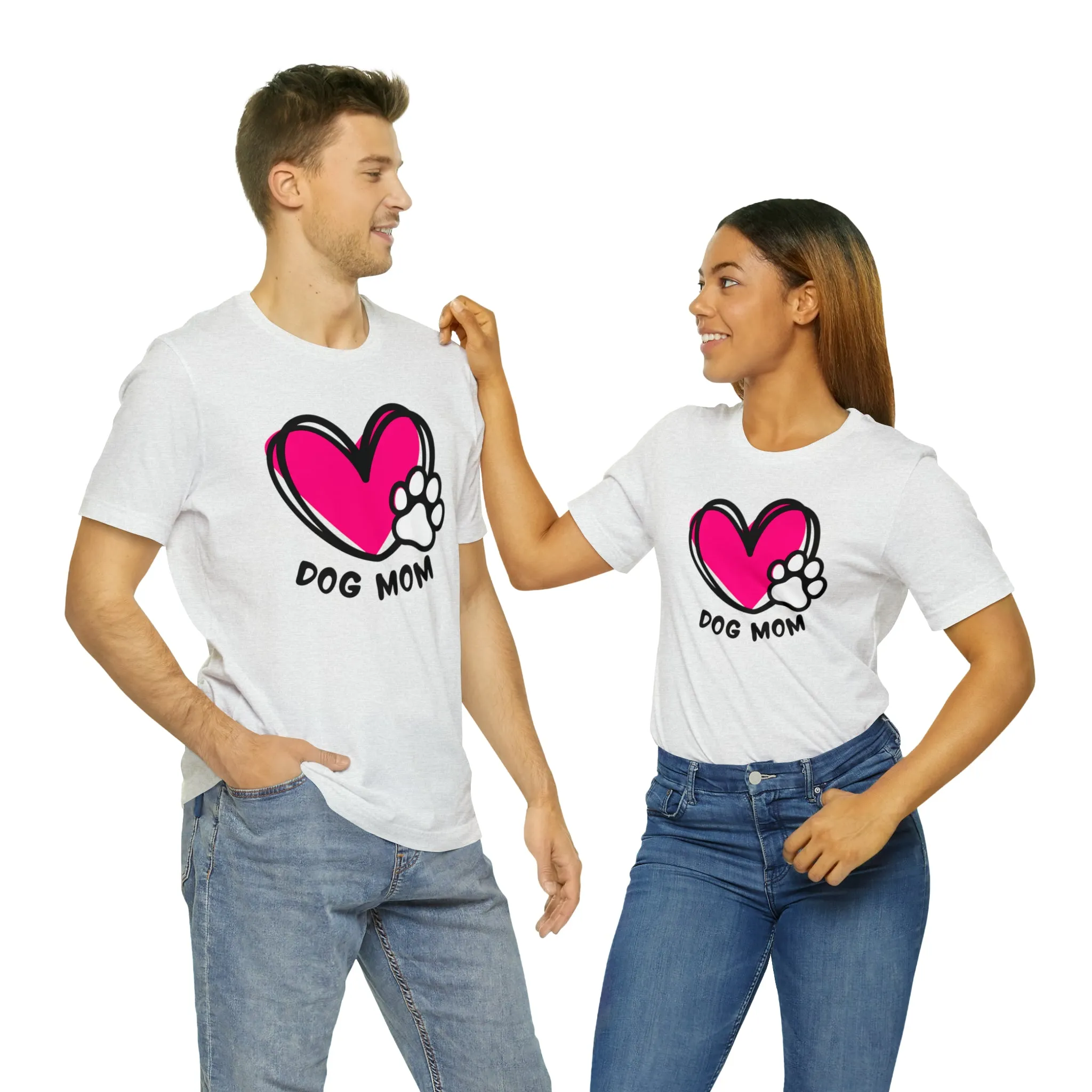 Heart Paw Dog Mom T-Shirt | I Love my Dog Tee |  Bella Canvas 3001 Unisex |  Dog Lovers Short Sleeve Tshirt