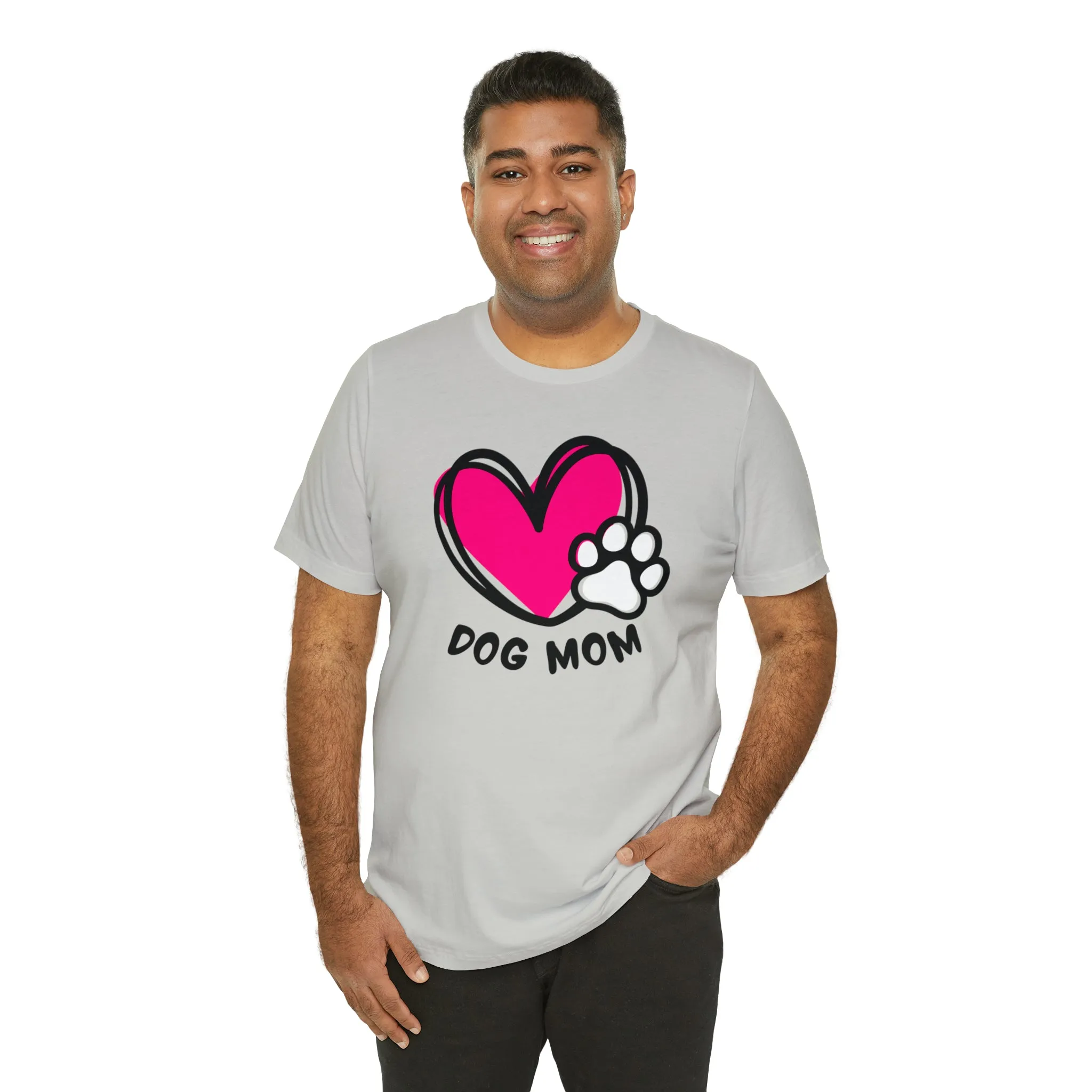 Heart Paw Dog Mom T-Shirt | I Love my Dog Tee |  Bella Canvas 3001 Unisex |  Dog Lovers Short Sleeve Tshirt
