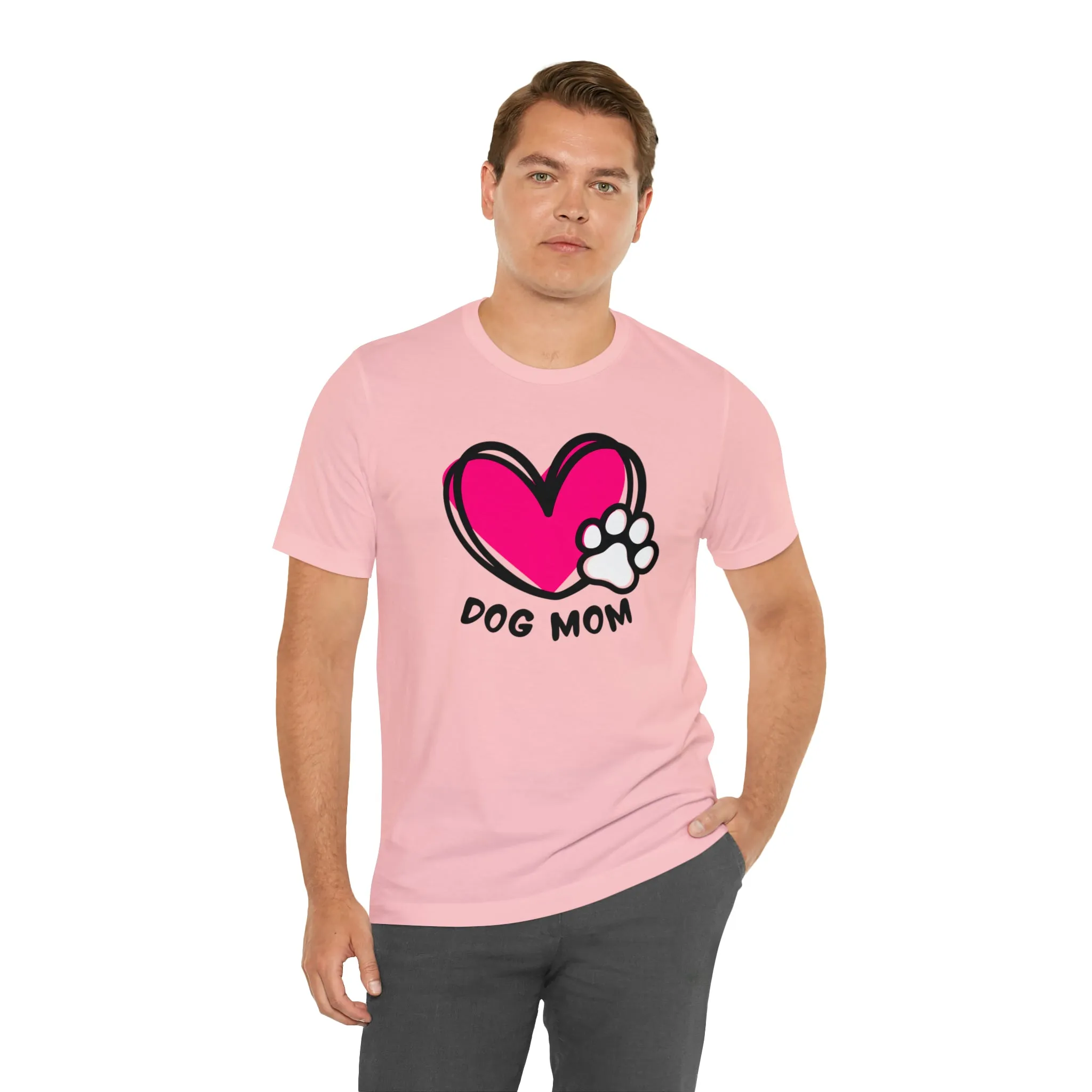 Heart Paw Dog Mom T-Shirt | I Love my Dog Tee |  Bella Canvas 3001 Unisex |  Dog Lovers Short Sleeve Tshirt