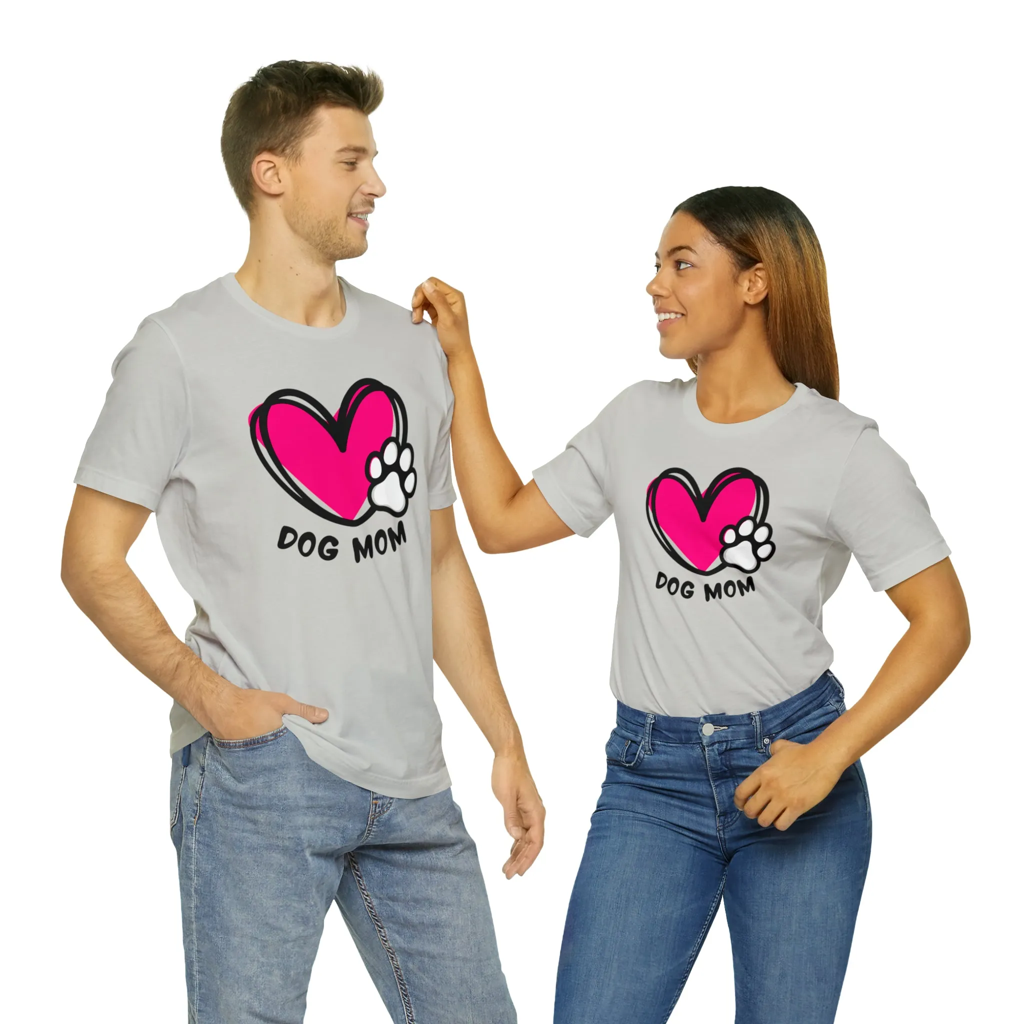 Heart Paw Dog Mom T-Shirt | I Love my Dog Tee |  Bella Canvas 3001 Unisex |  Dog Lovers Short Sleeve Tshirt