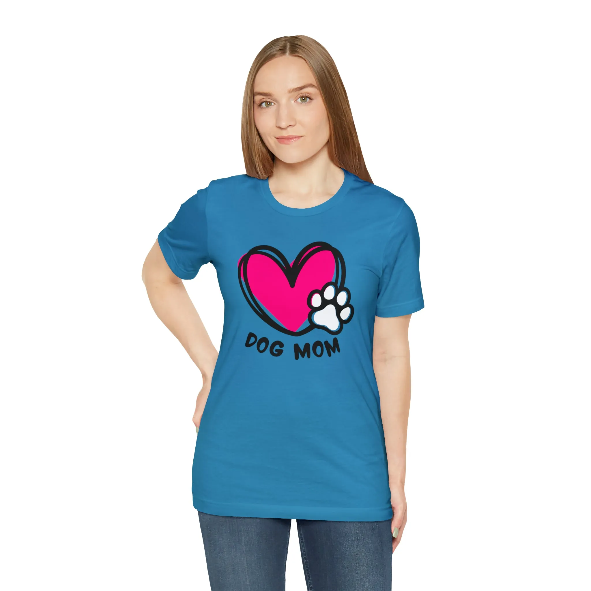 Heart Paw Dog Mom T-Shirt | I Love my Dog Tee |  Bella Canvas 3001 Unisex |  Dog Lovers Short Sleeve Tshirt