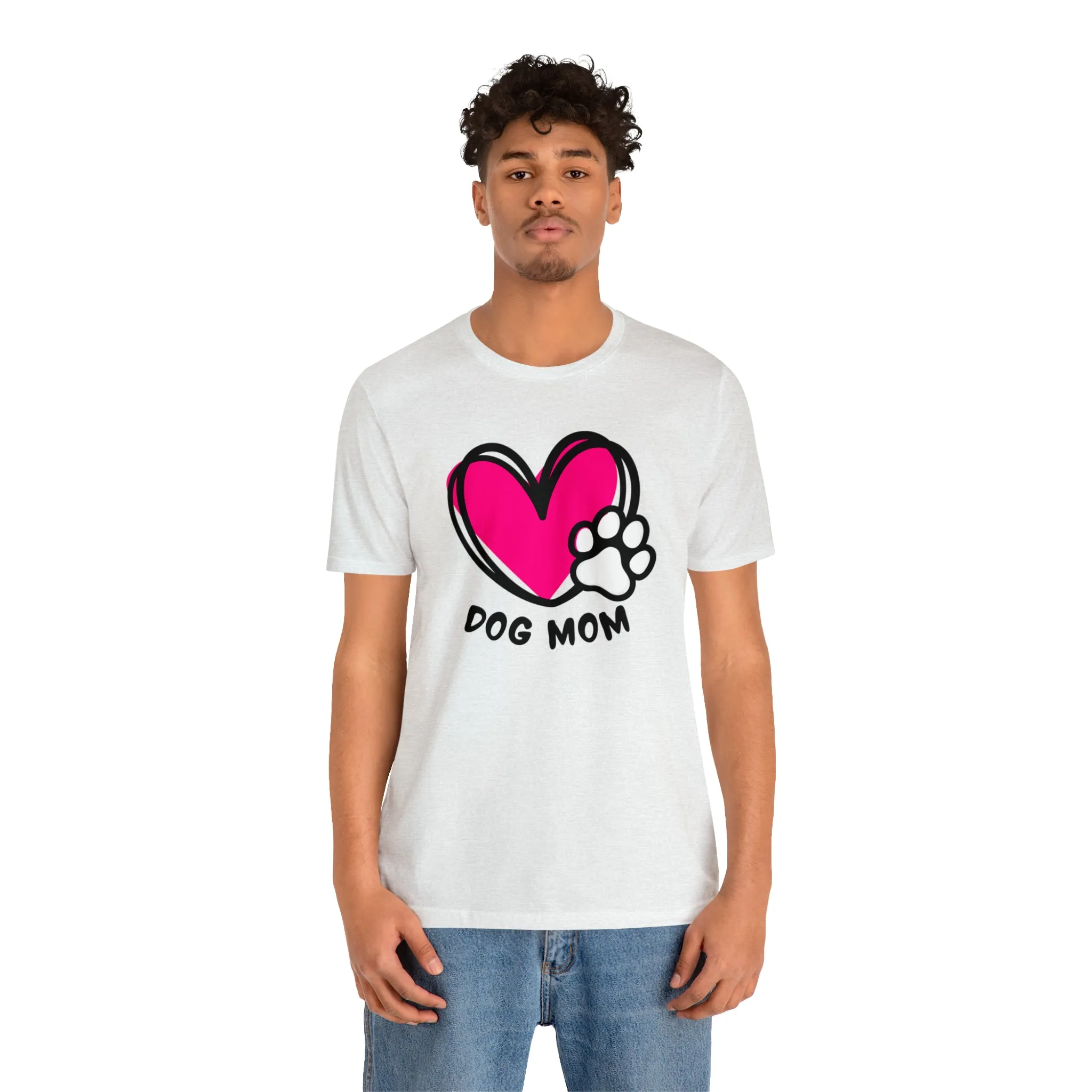 Heart Paw Dog Mom T-Shirt | I Love my Dog Tee |  Bella Canvas 3001 Unisex |  Dog Lovers Short Sleeve Tshirt