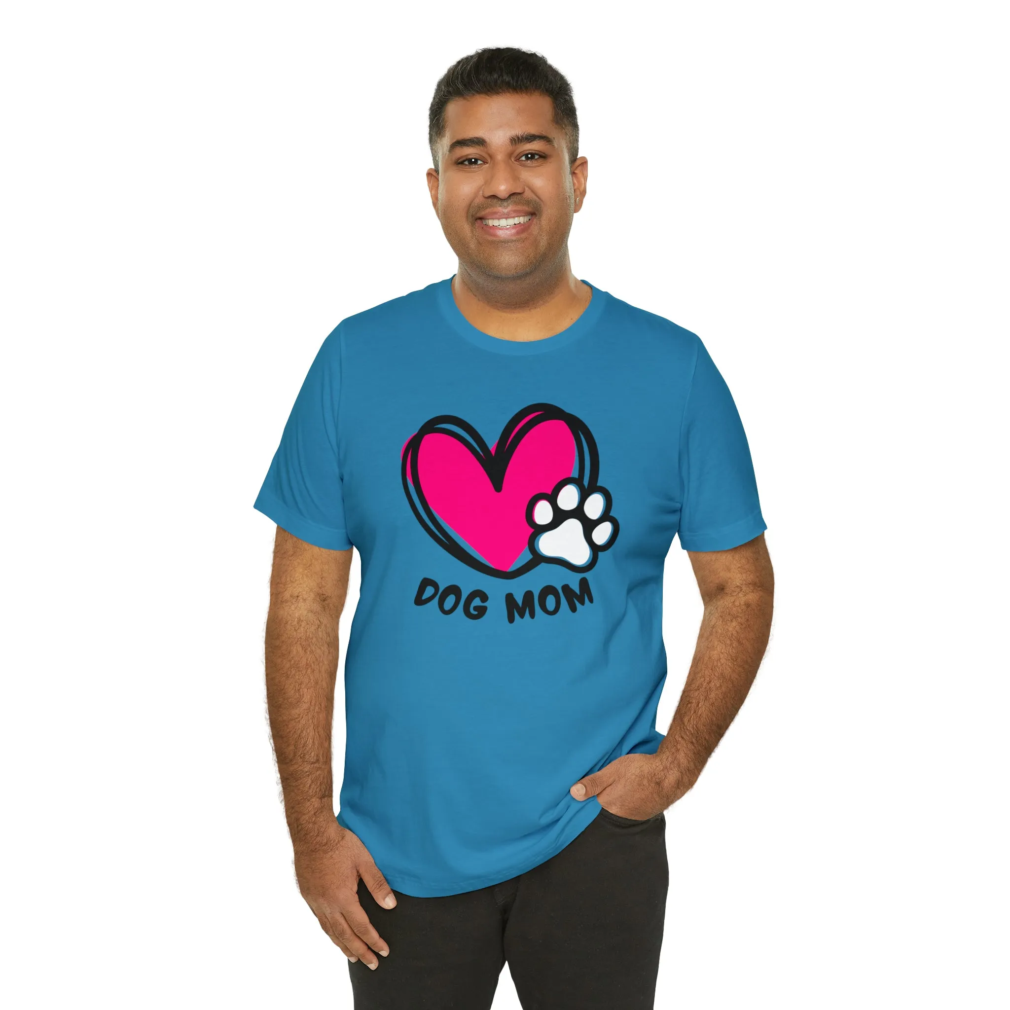 Heart Paw Dog Mom T-Shirt | I Love my Dog Tee |  Bella Canvas 3001 Unisex |  Dog Lovers Short Sleeve Tshirt