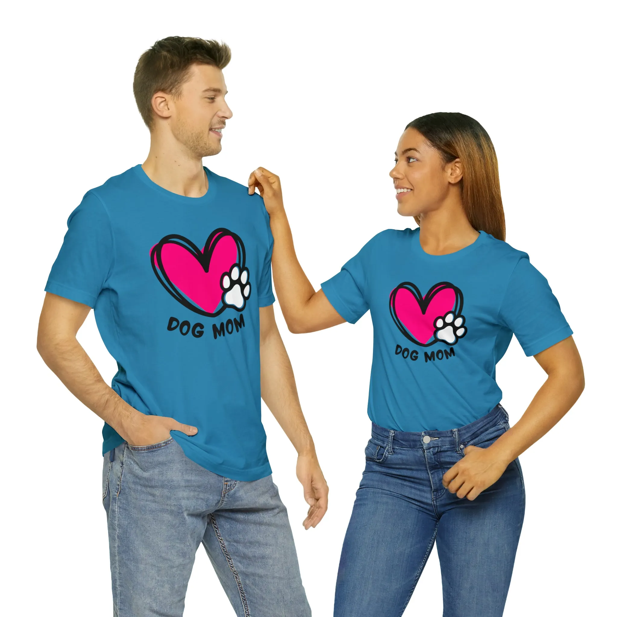 Heart Paw Dog Mom T-Shirt | I Love my Dog Tee |  Bella Canvas 3001 Unisex |  Dog Lovers Short Sleeve Tshirt