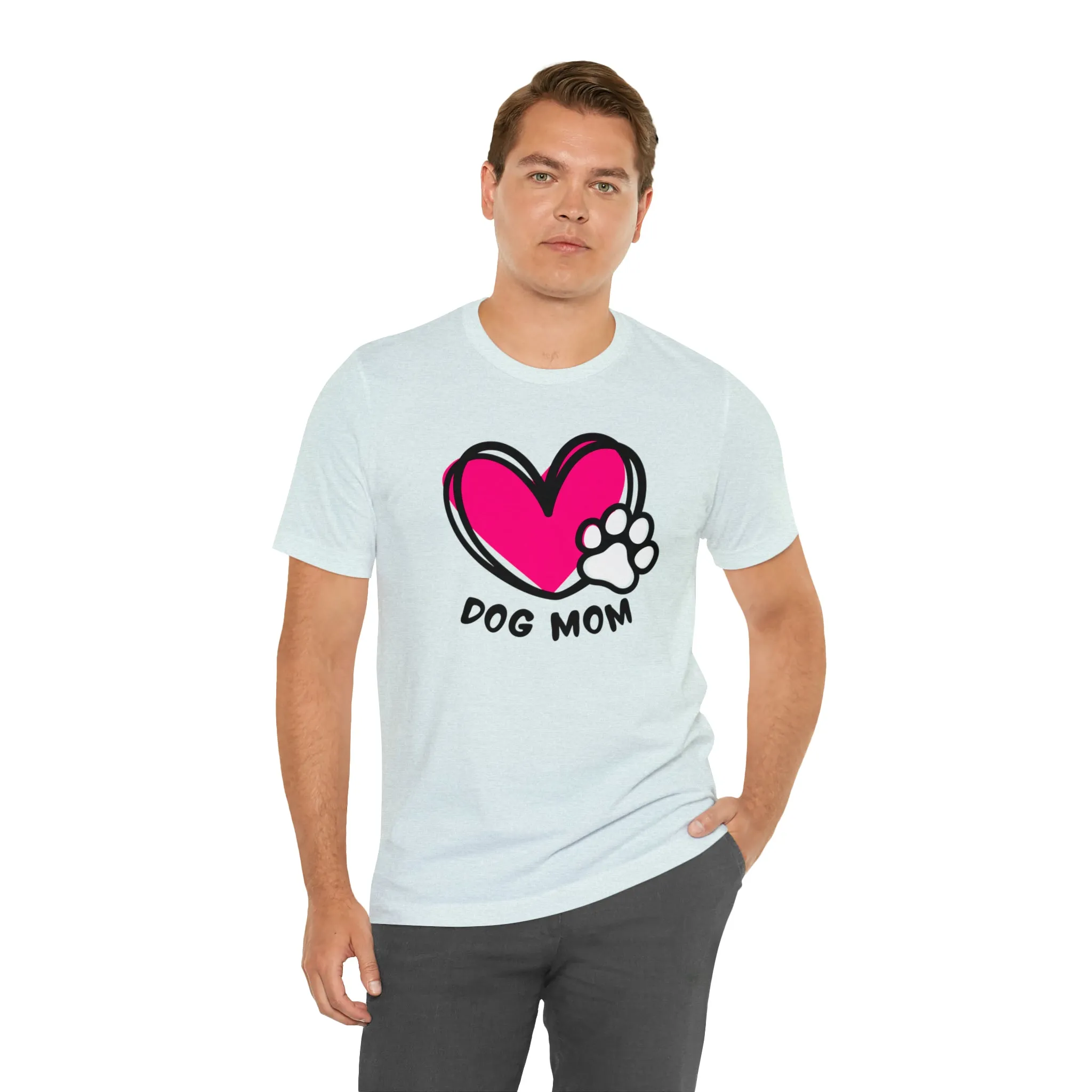 Heart Paw Dog Mom T-Shirt | I Love my Dog Tee |  Bella Canvas 3001 Unisex |  Dog Lovers Short Sleeve Tshirt