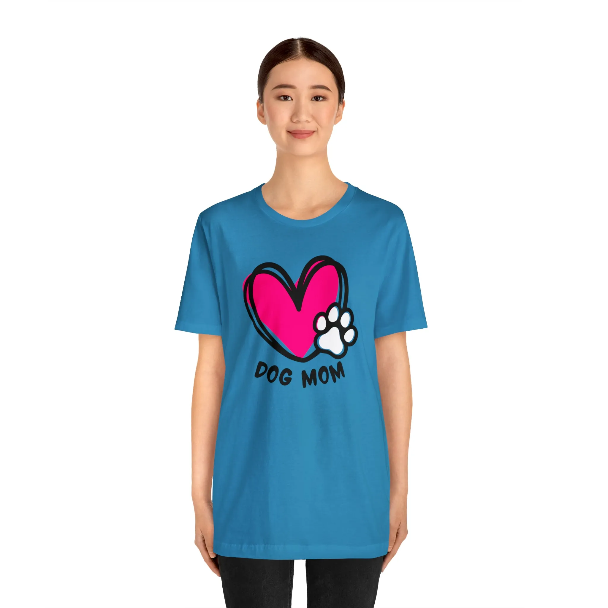 Heart Paw Dog Mom T-Shirt | I Love my Dog Tee |  Bella Canvas 3001 Unisex |  Dog Lovers Short Sleeve Tshirt