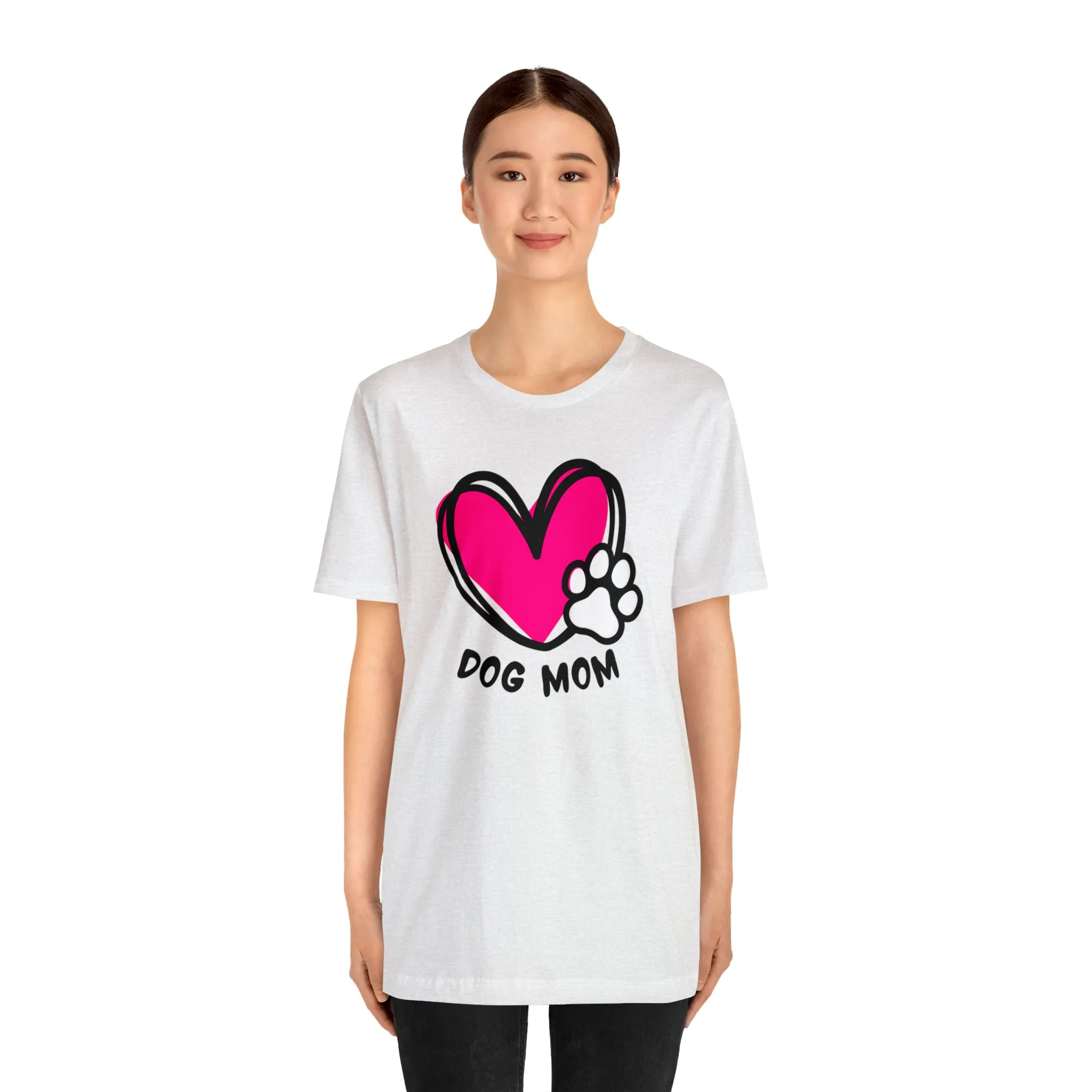 Heart Paw Dog Mom T-Shirt | I Love my Dog Tee |  Bella Canvas 3001 Unisex |  Dog Lovers Short Sleeve Tshirt