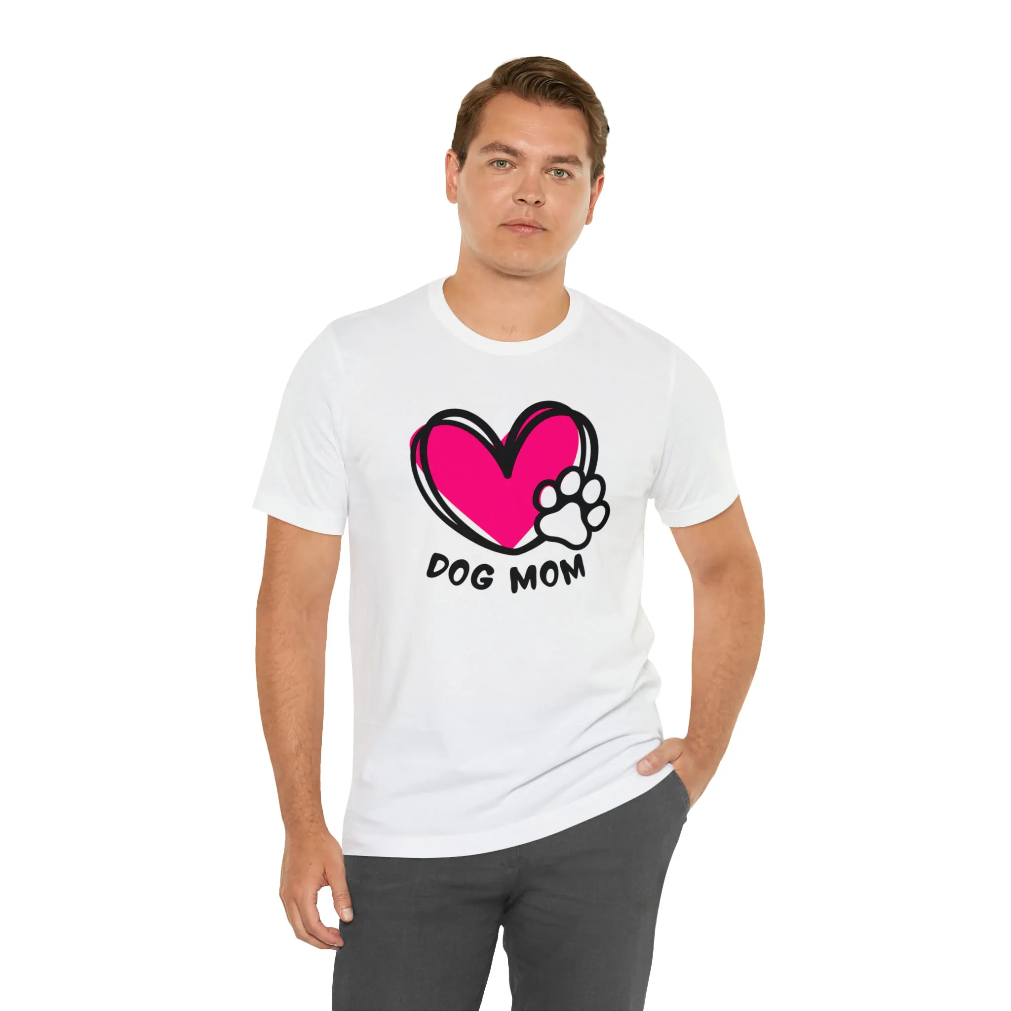 Heart Paw Dog Mom T-Shirt | I Love my Dog Tee |  Bella Canvas 3001 Unisex |  Dog Lovers Short Sleeve Tshirt