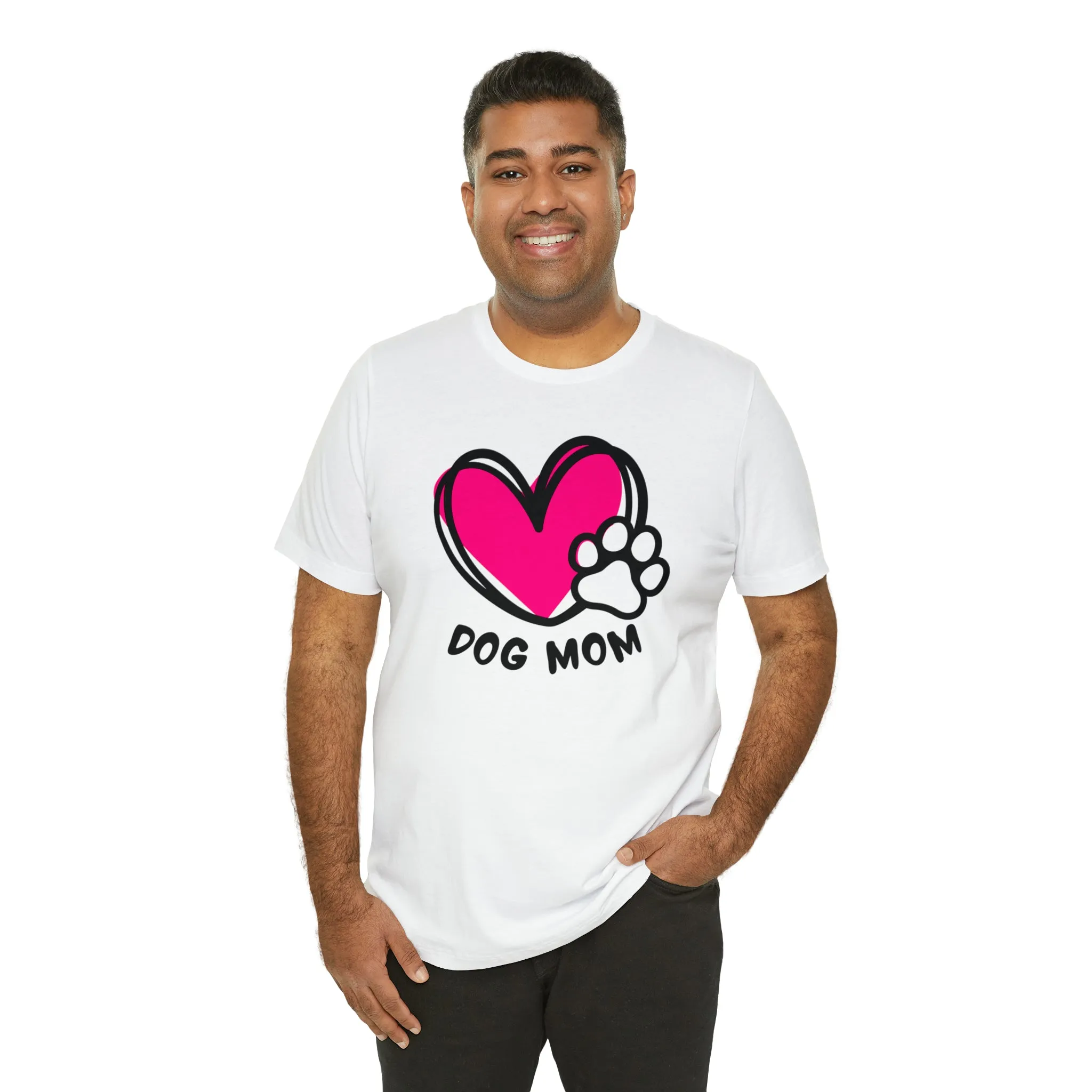 Heart Paw Dog Mom T-Shirt | I Love my Dog Tee |  Bella Canvas 3001 Unisex |  Dog Lovers Short Sleeve Tshirt