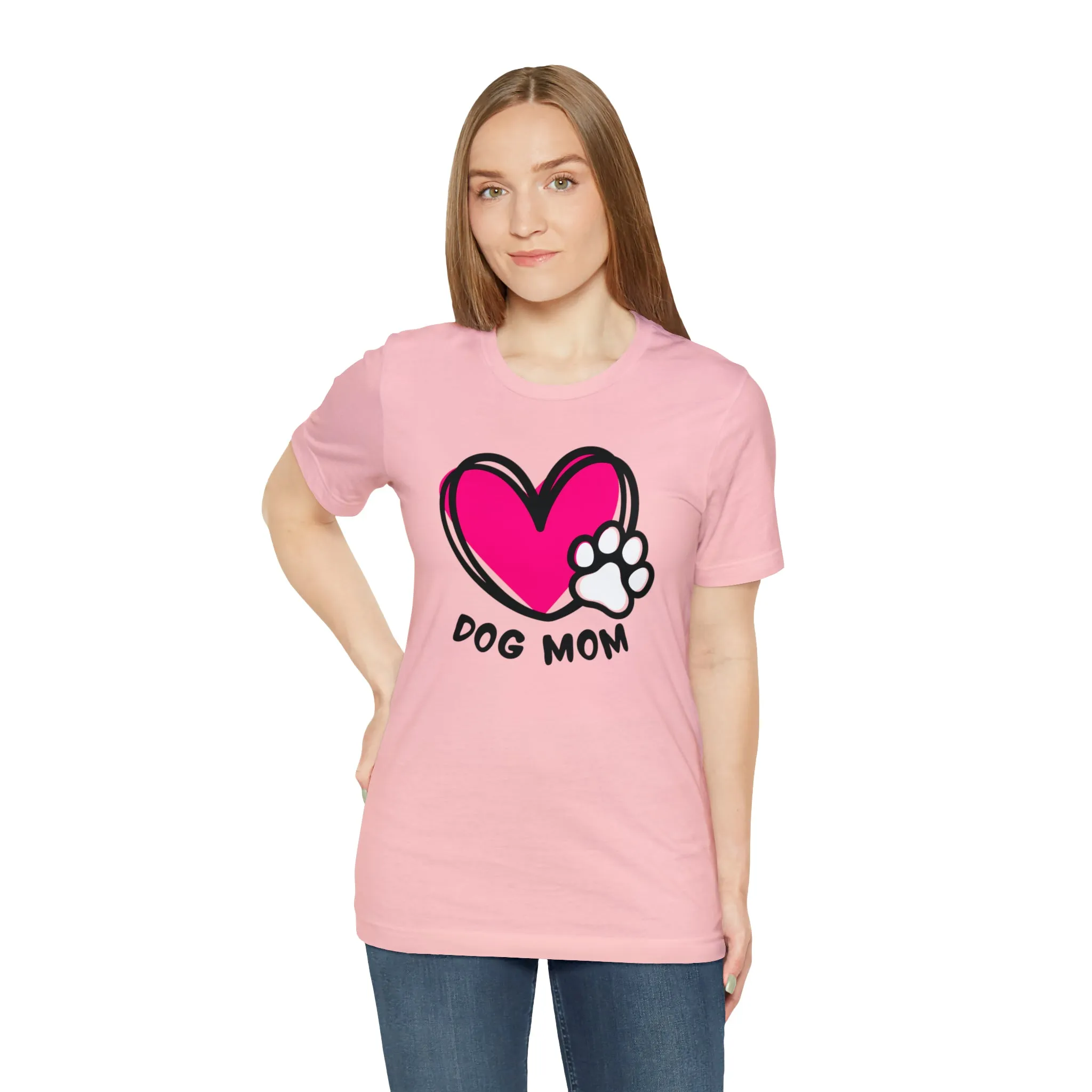 Heart Paw Dog Mom T-Shirt | I Love my Dog Tee |  Bella Canvas 3001 Unisex |  Dog Lovers Short Sleeve Tshirt