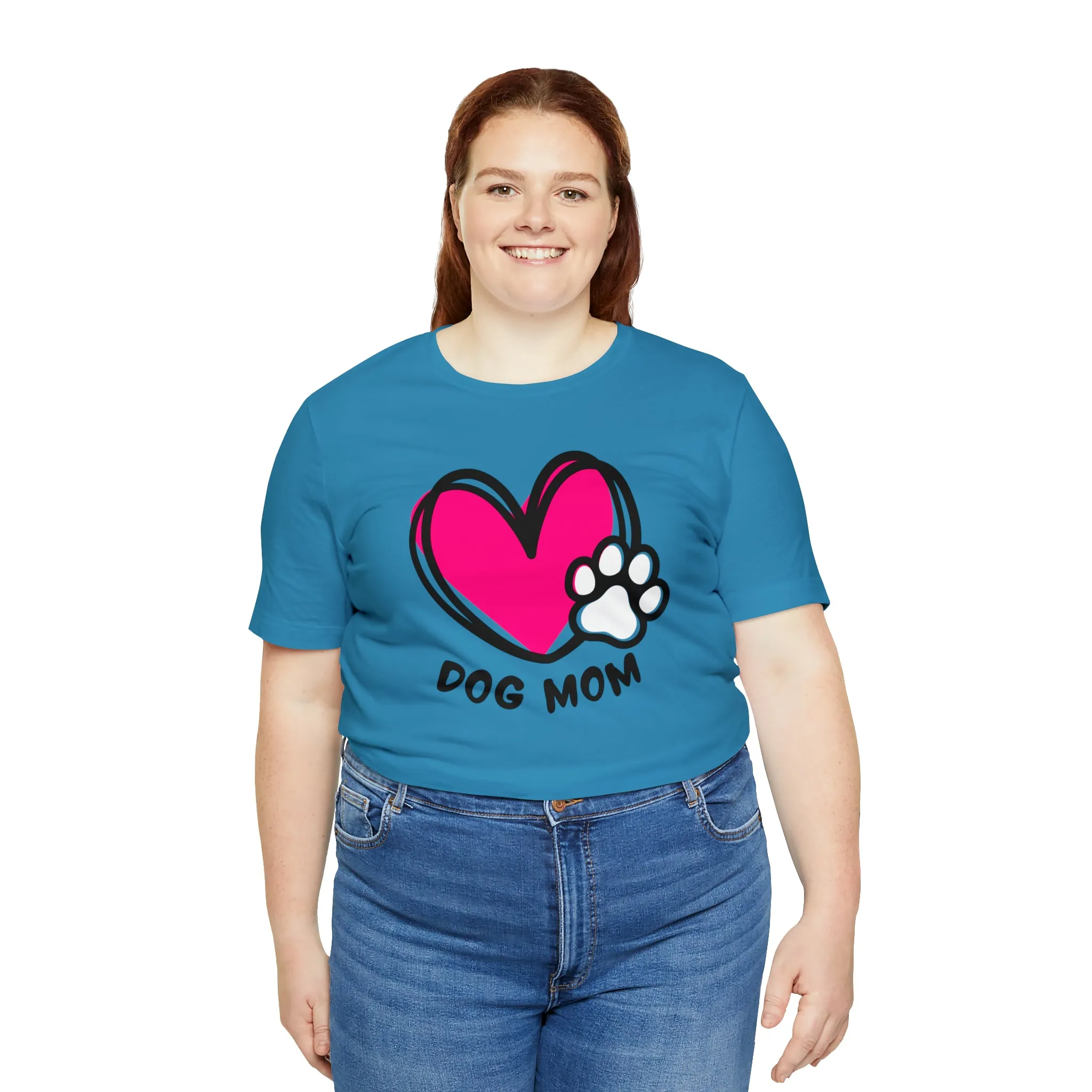 Heart Paw Dog Mom T-Shirt | I Love my Dog Tee |  Bella Canvas 3001 Unisex |  Dog Lovers Short Sleeve Tshirt