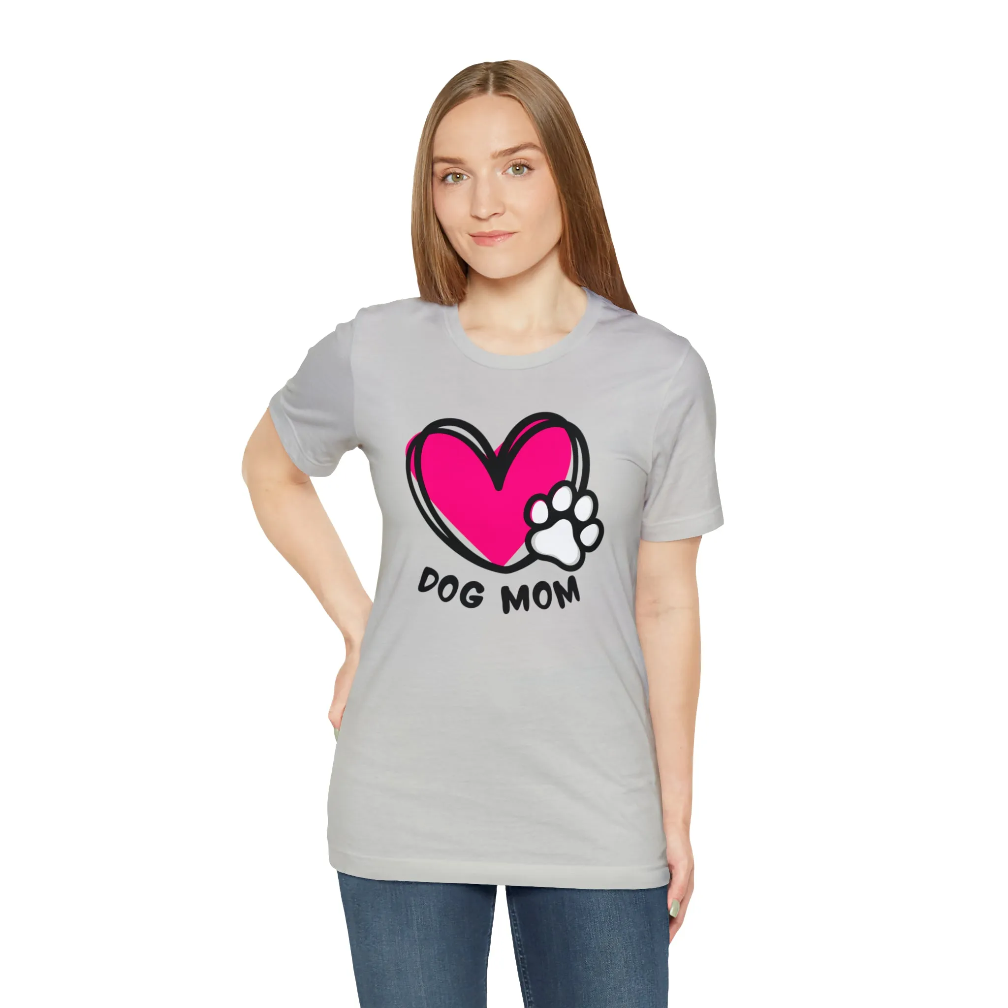 Heart Paw Dog Mom T-Shirt | I Love my Dog Tee |  Bella Canvas 3001 Unisex |  Dog Lovers Short Sleeve Tshirt