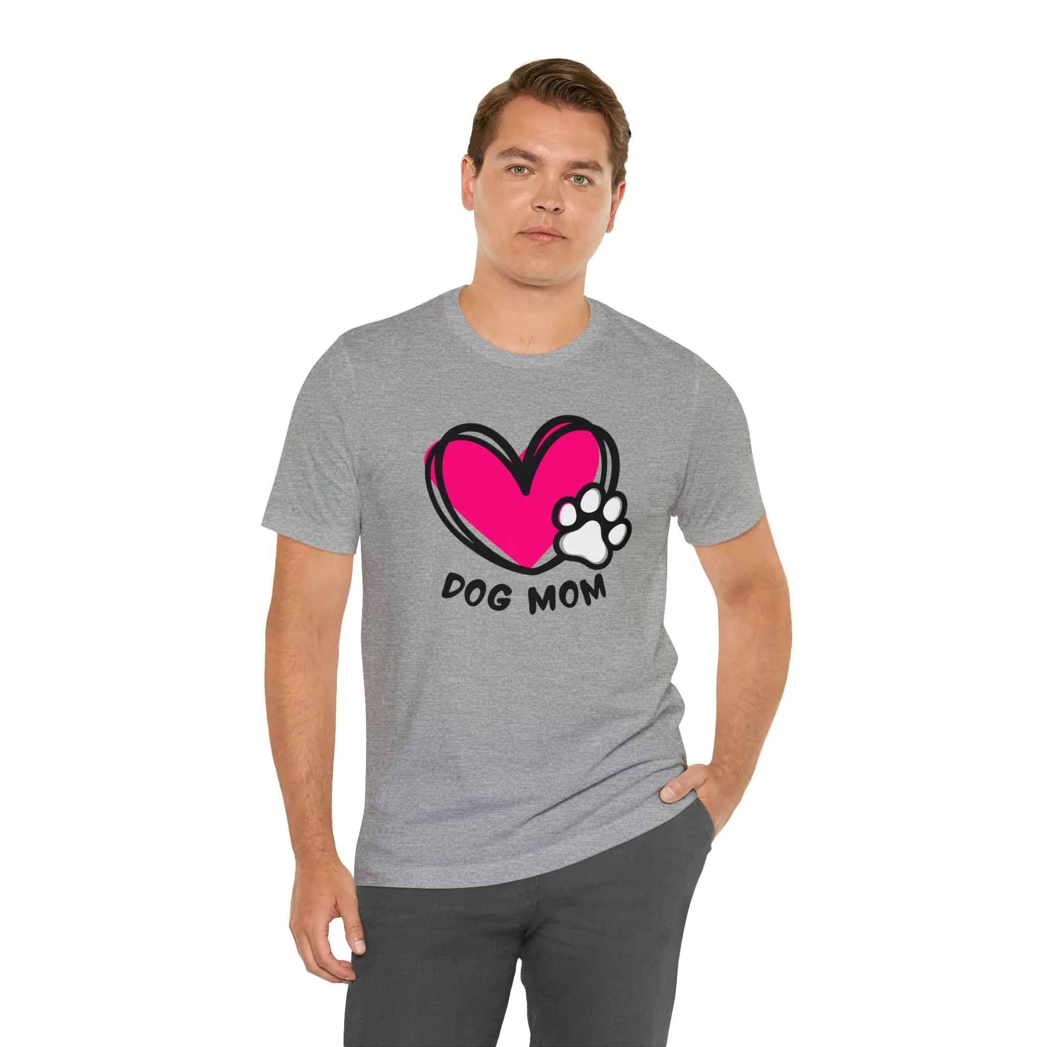 Heart Paw Dog Mom T-Shirt | I Love my Dog Tee |  Bella Canvas 3001 Unisex |  Dog Lovers Short Sleeve Tshirt