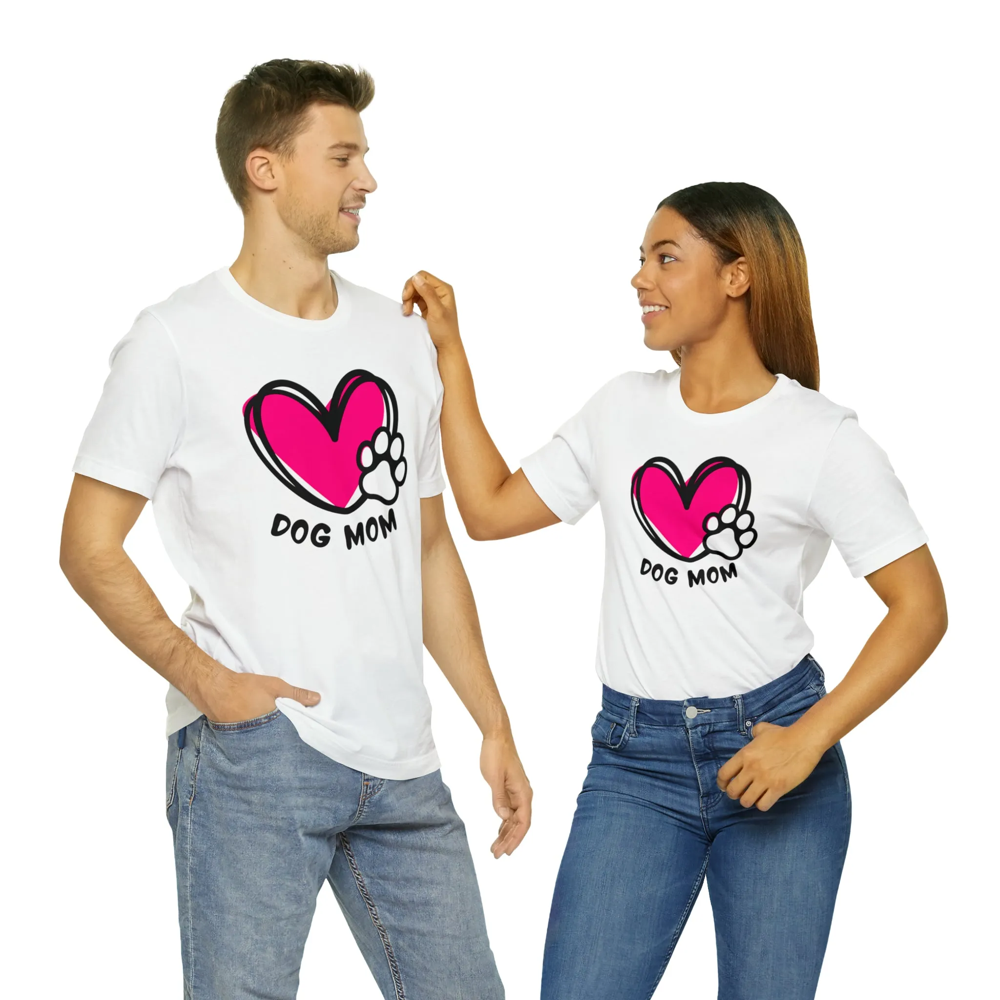 Heart Paw Dog Mom T-Shirt | I Love my Dog Tee |  Bella Canvas 3001 Unisex |  Dog Lovers Short Sleeve Tshirt