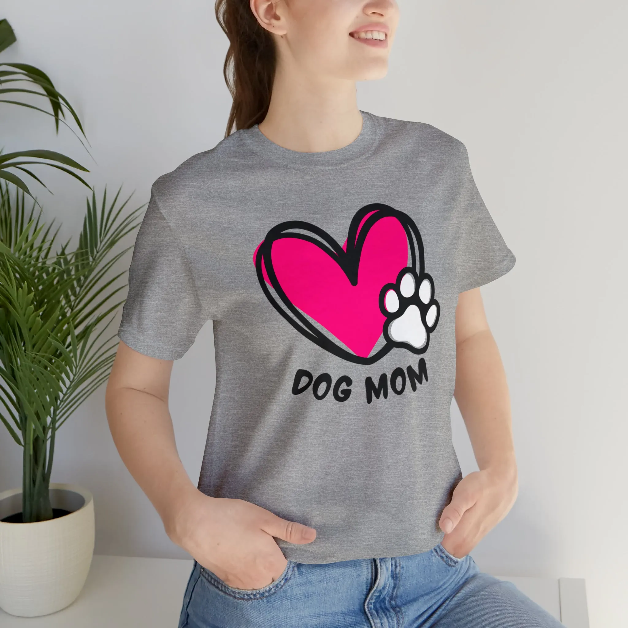 Heart Paw Dog Mom T-Shirt | I Love my Dog Tee |  Bella Canvas 3001 Unisex |  Dog Lovers Short Sleeve Tshirt
